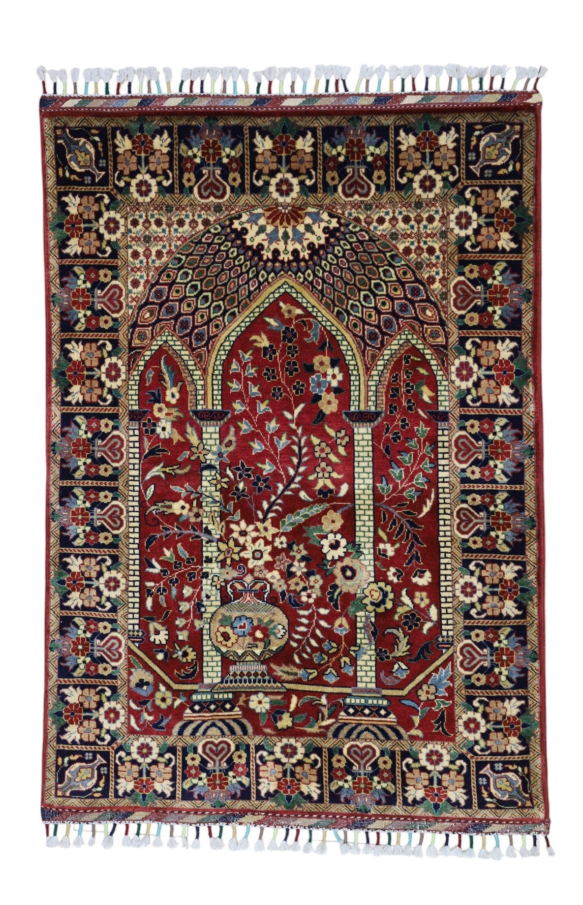 Hand-Knotted Afghani Wool Prayer Rug – 2’10″  x  3’10″