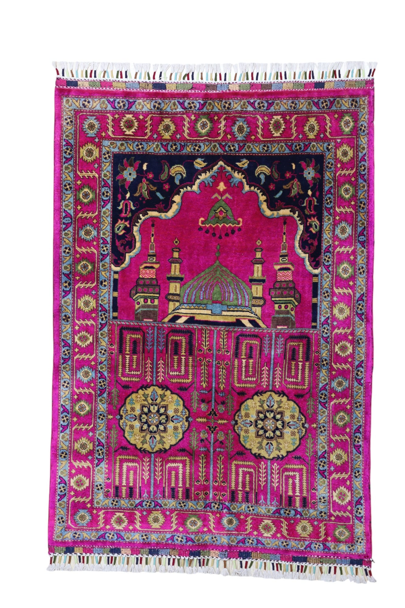 Hand-Knotted Afghani Wool Prayer Rug – 2’11″  x  4’2″