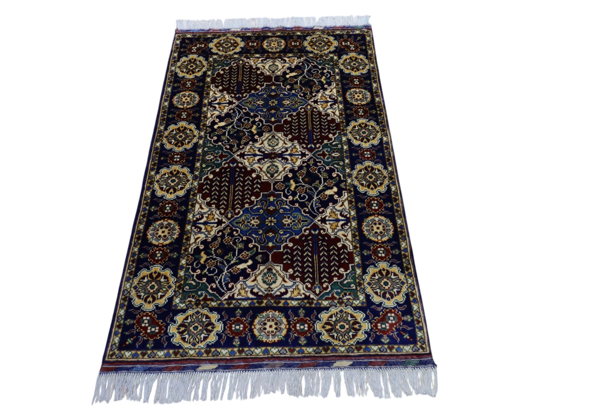 Hand-Knotted Afghani Satranji Wool Rug – 2’9″  x  4’5″