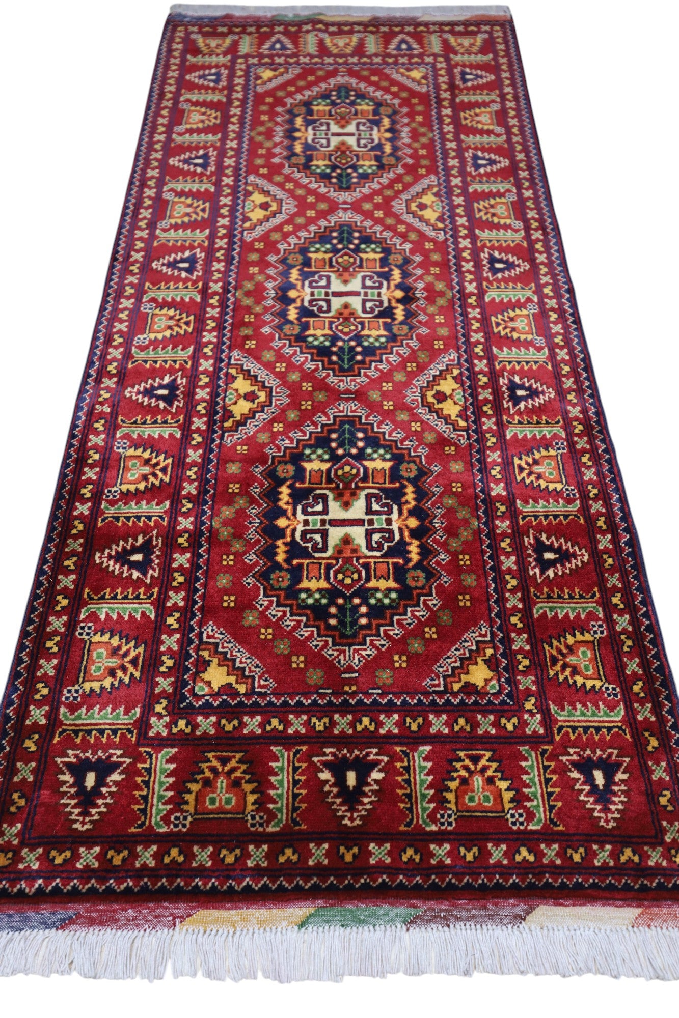 Hand-Knotted Afghani Samarqandi Wool Rug – 2’7″  x  6’6″