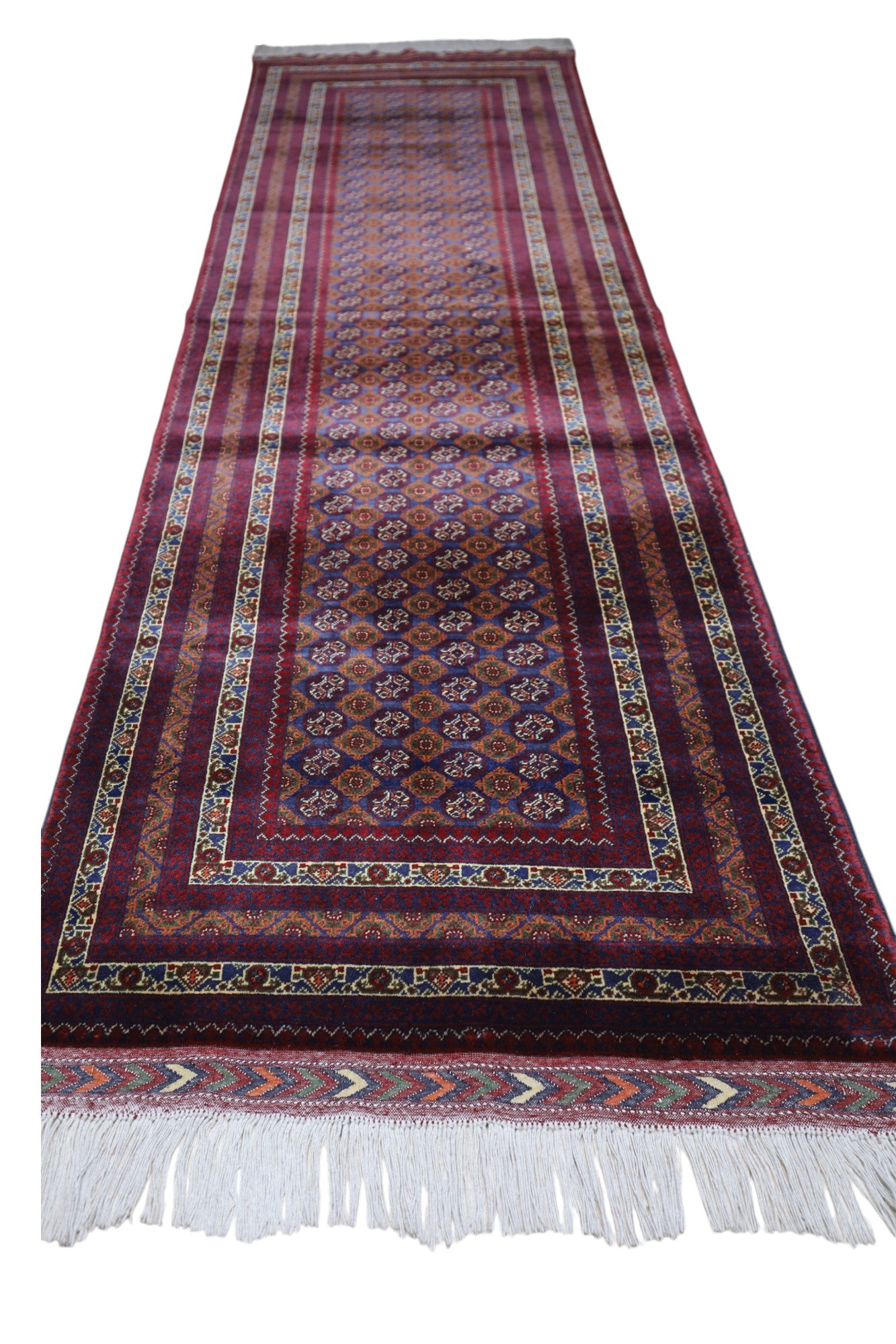 Hand-Knotted Afghani Khwaja Rushna Wool Rug – 2’10″  x  9’3″