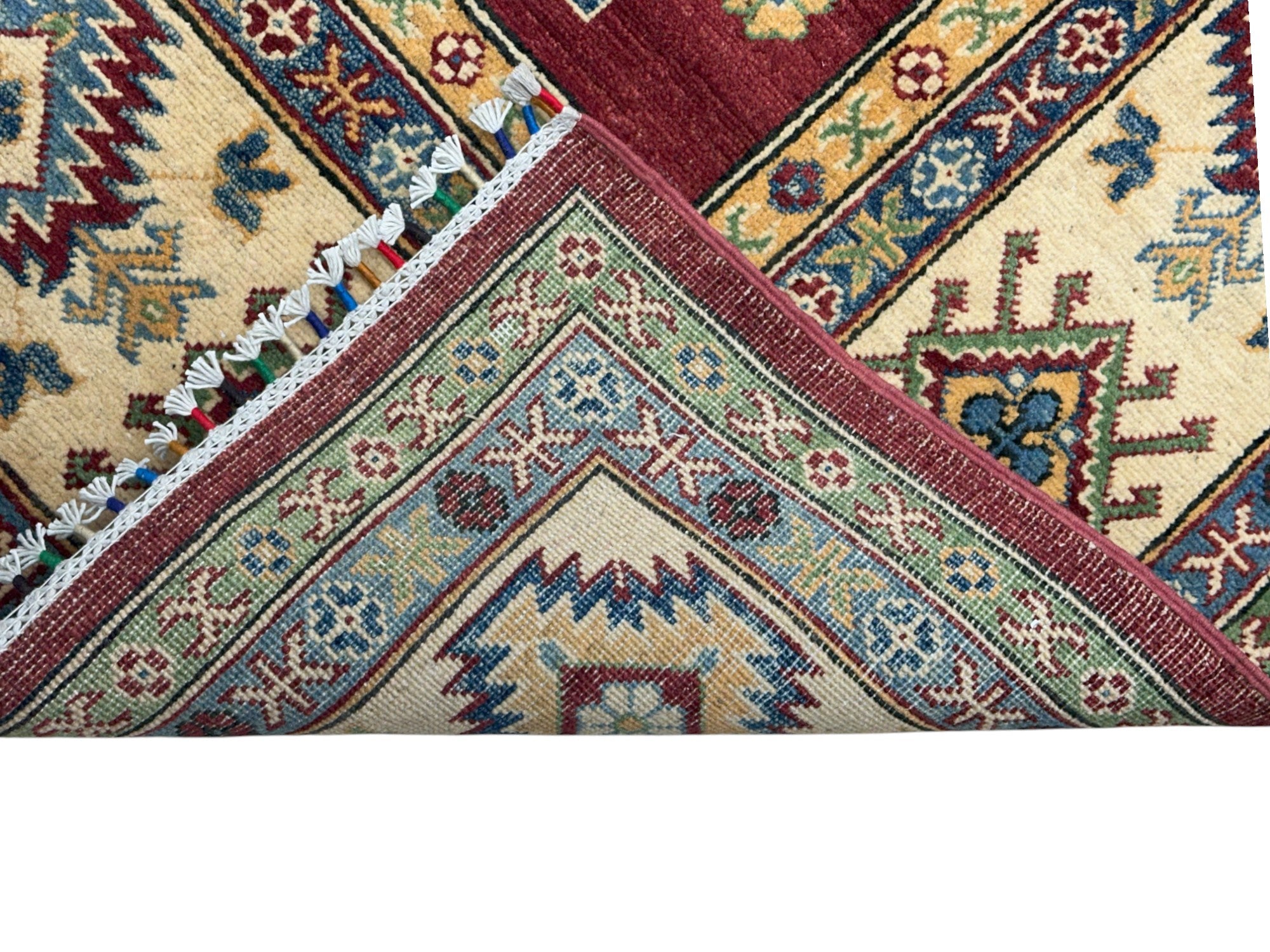 Hand-Knotted Afghani Kazak Wool Rug – 8’0″  x  10’6″