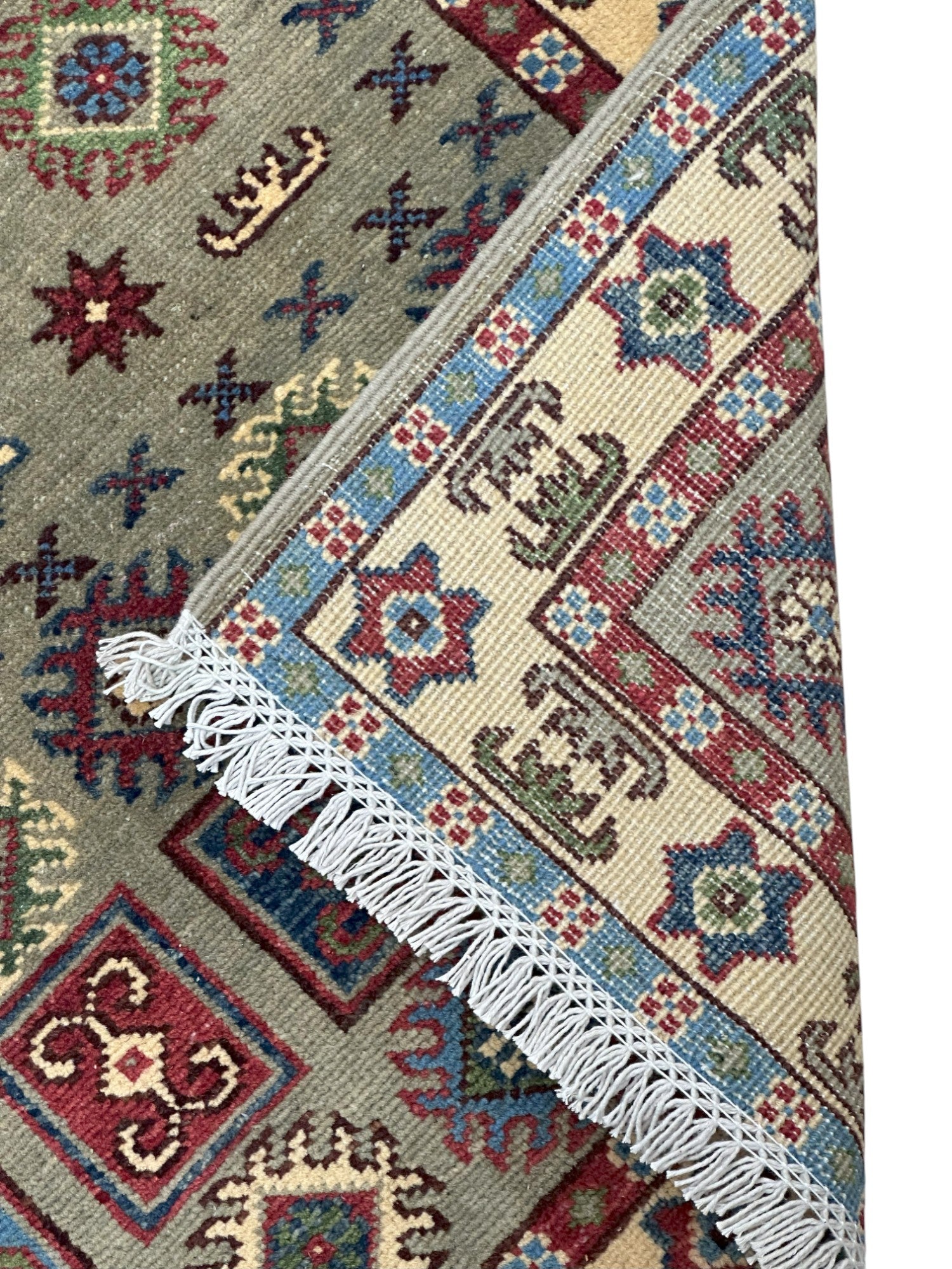Hand-Knotted Afghani Kazak Wool Rug – 2’9″  x  9’7″