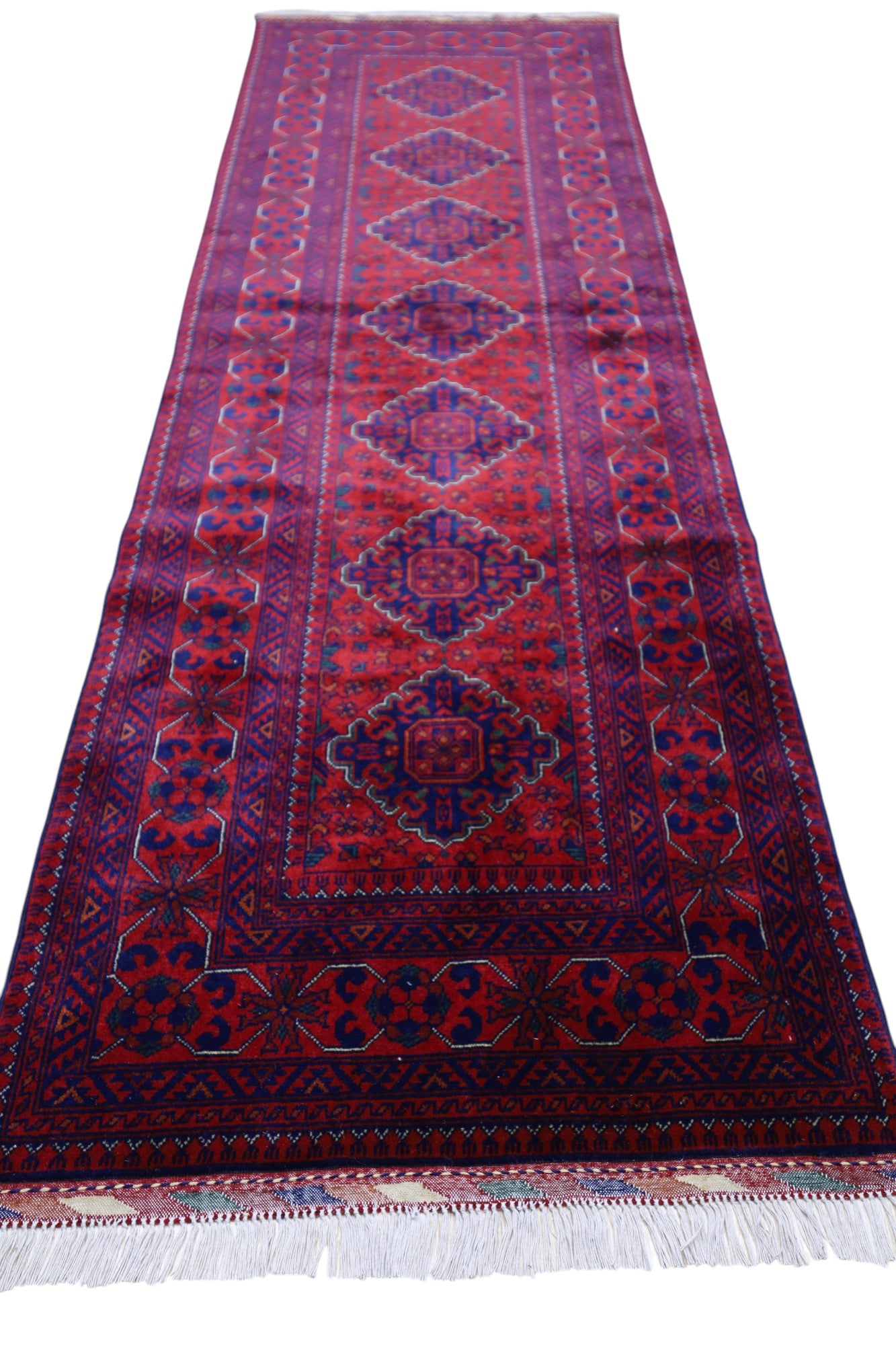 Hand-Knotted Afghani Khal Muhammadi Wool Rug – 2’11″  x  9’5″