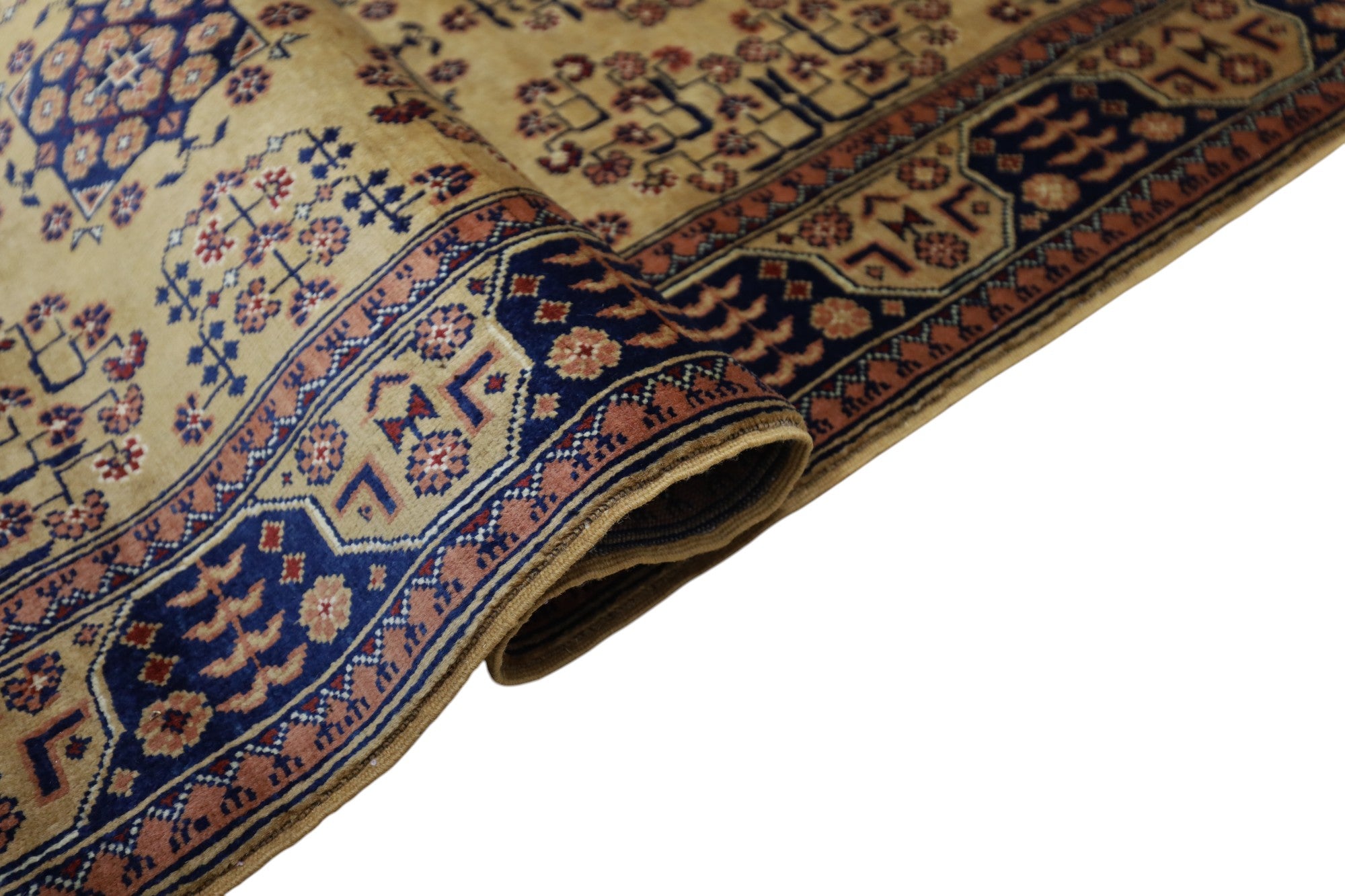 Hand-Knotted Afghani Bukharai Wool Rug – 2’10″  x  9’11″