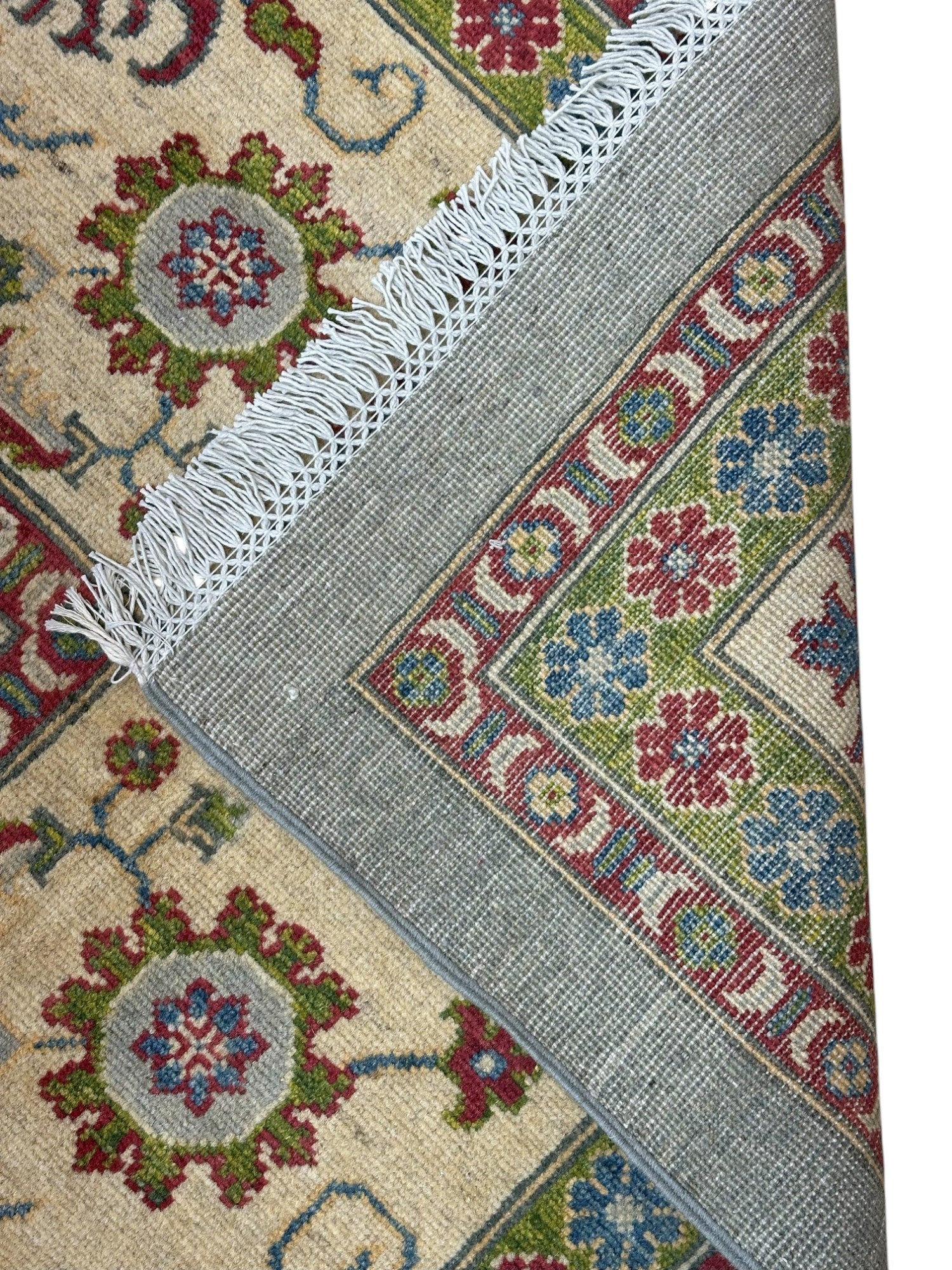 Hand-Knotted Afghani Kazak Wool Rug – 6’0″  x  8’8″