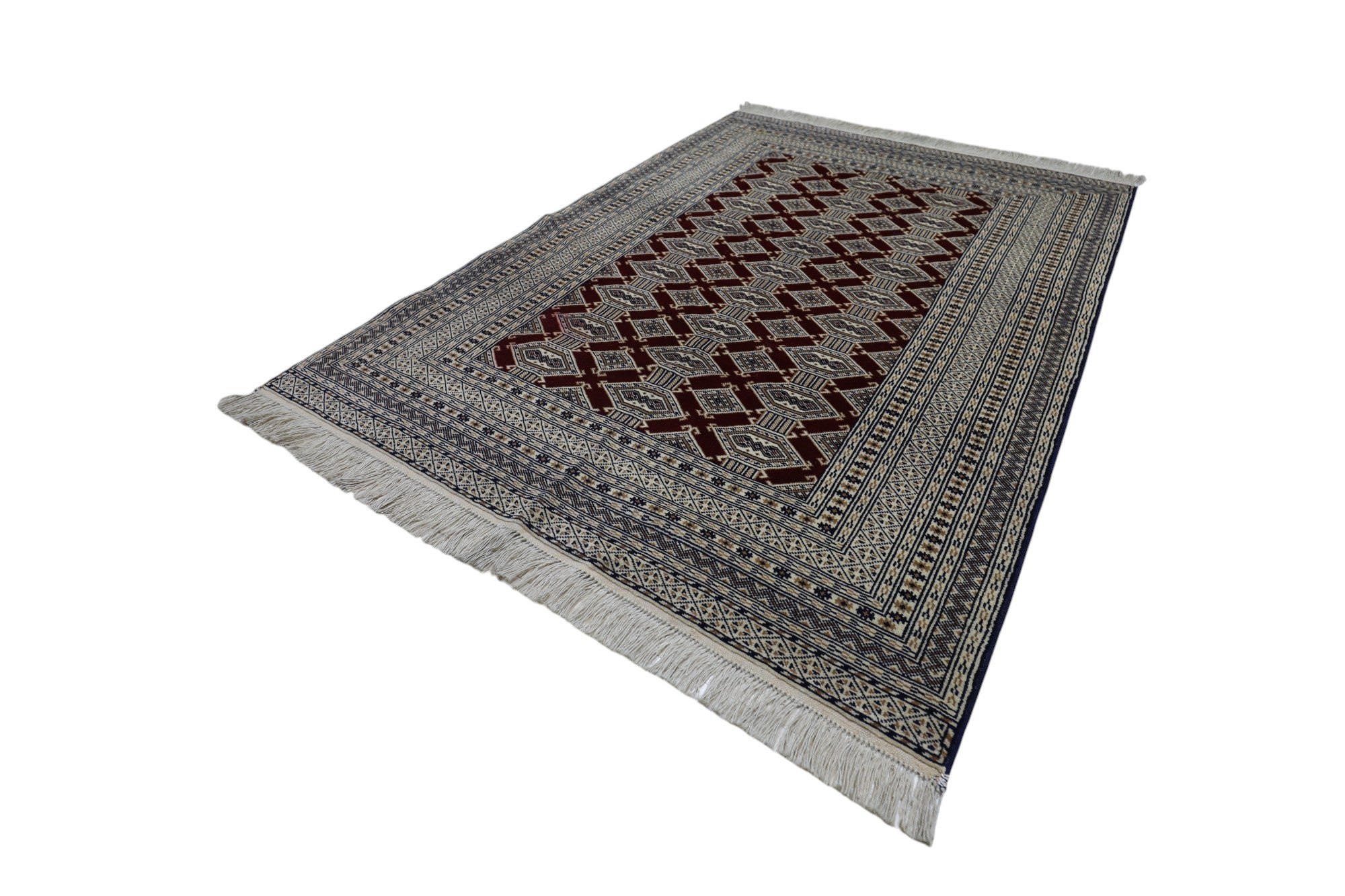 Hand-Knotted Afghani Herati Wool Rug – 4’2″  x  5’11″