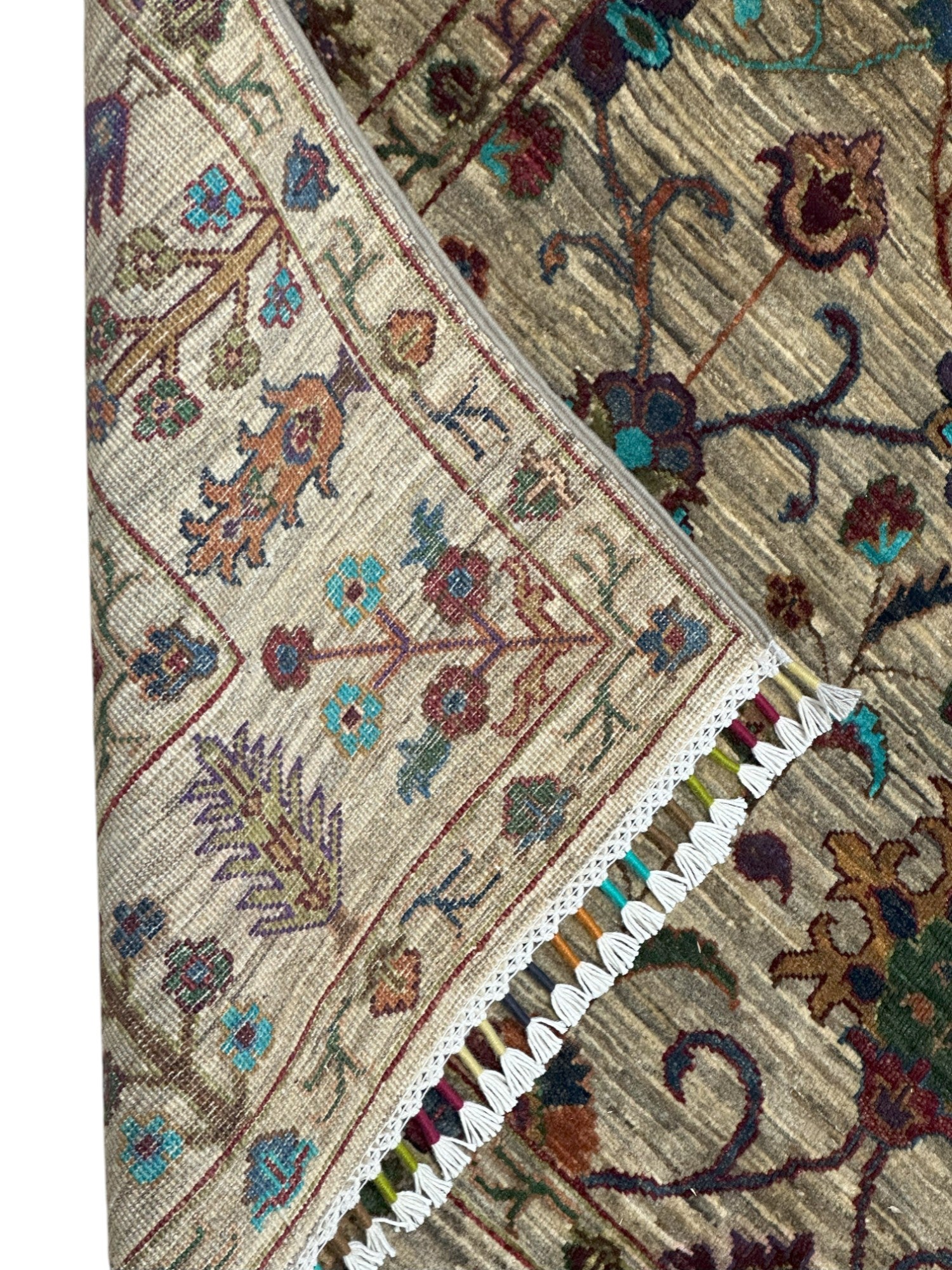 Hand-Knotted Afghani Sultani Wool Rug – 5’1″  x  6’10″