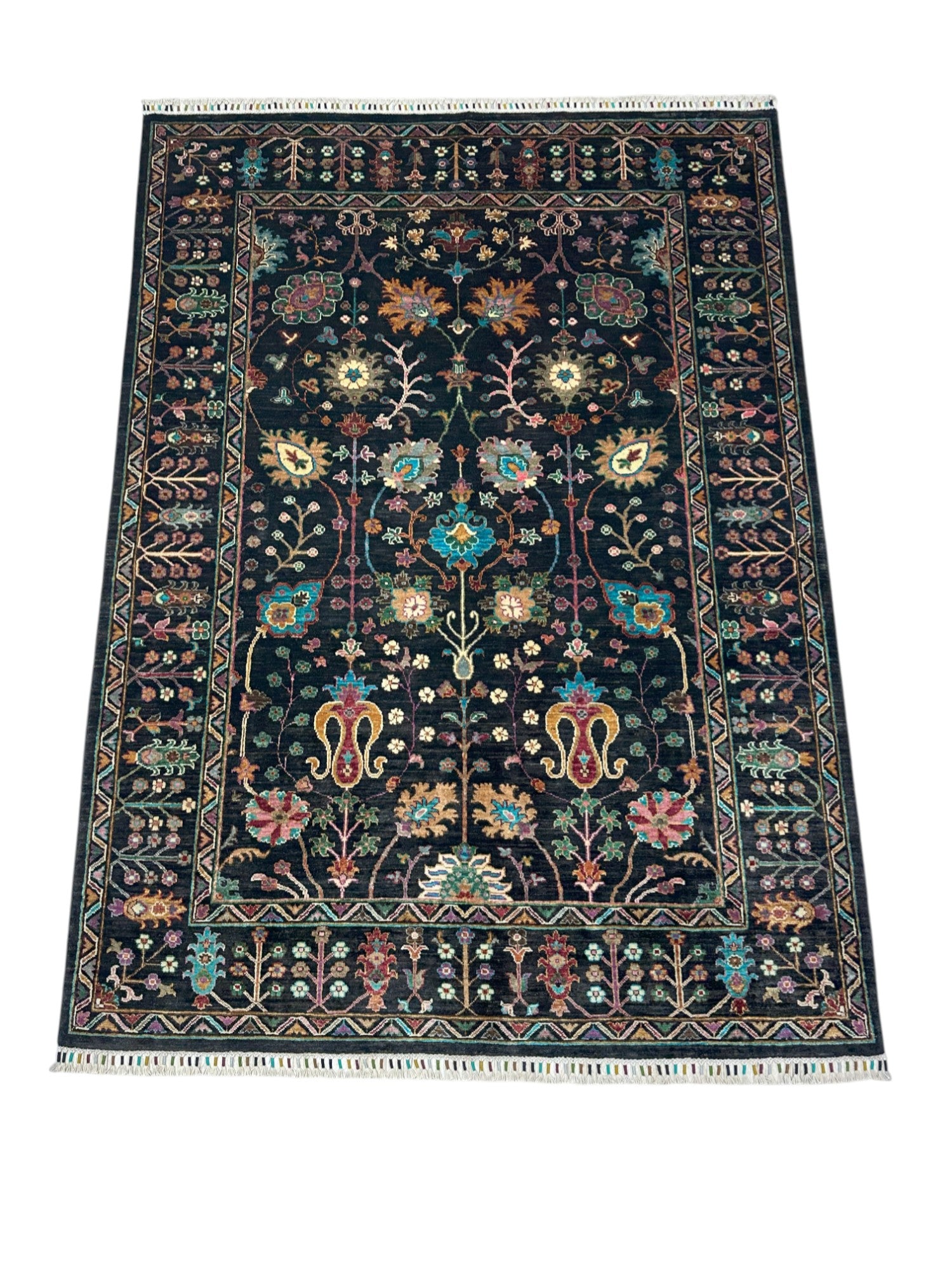 Hand-Knotted Afghani Sultani Wool Rug – 5’9″  x  7’9″