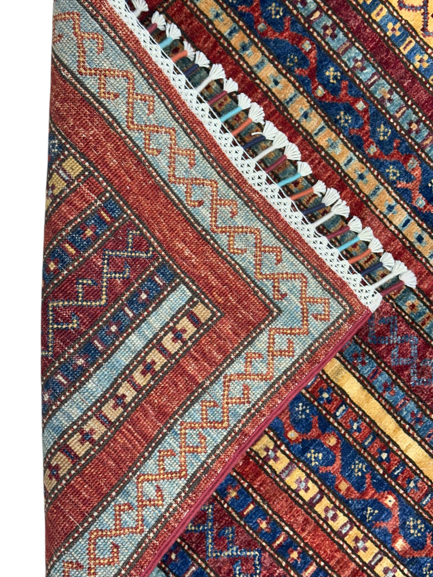 Hand-Knotted Afghani Khorjeen Wool Rug – 3’4″  x  4’11″