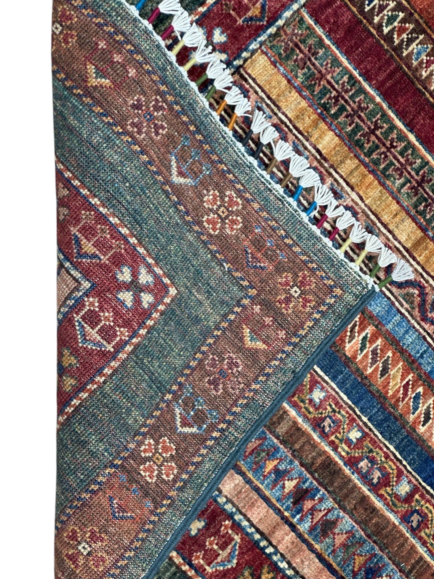 Hand-Knotted Afghani Khorjeen Wool Rug – 4’4″  x  6’2″
