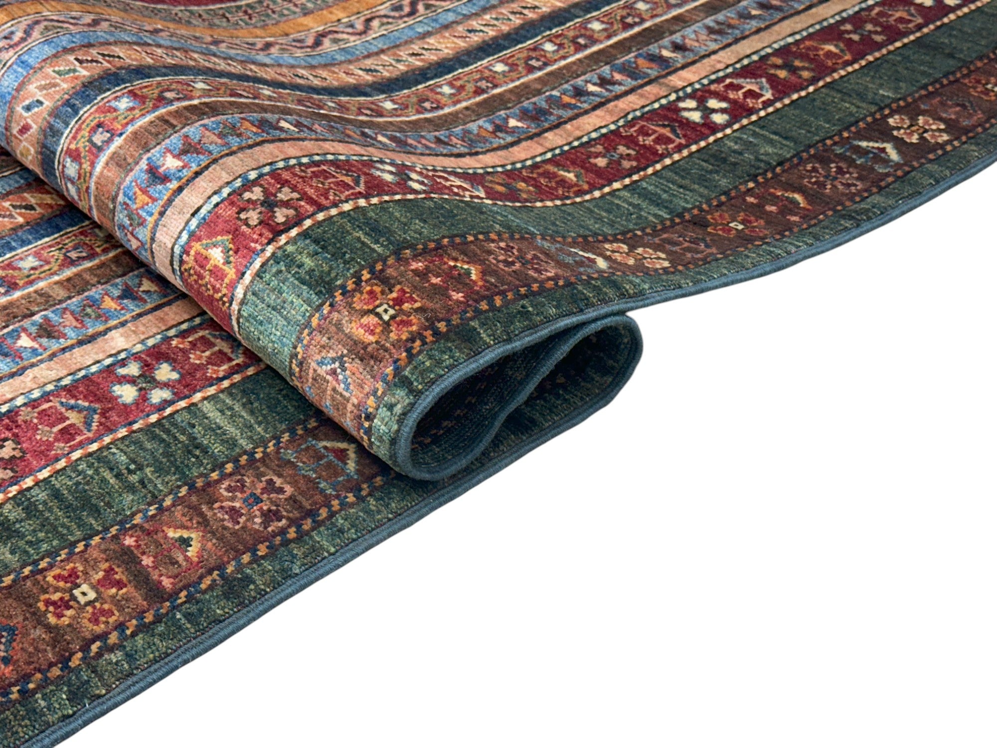 Hand-Knotted Afghani Khorjeen Wool Rug – 4’4″  x  6’2″