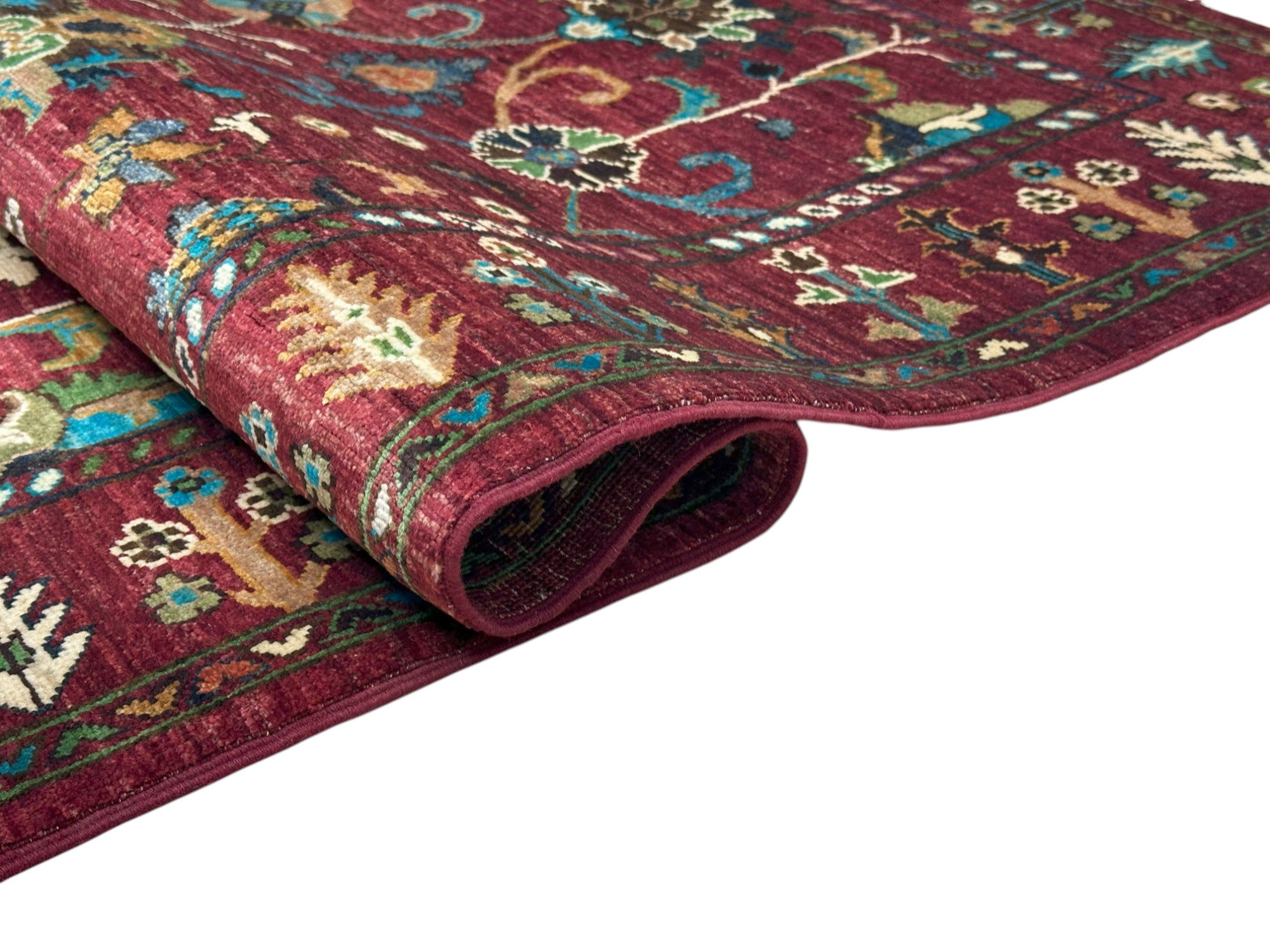 Hand-Knotted Afghani Sultani Wool Rug – 3’4″  x  4’10″