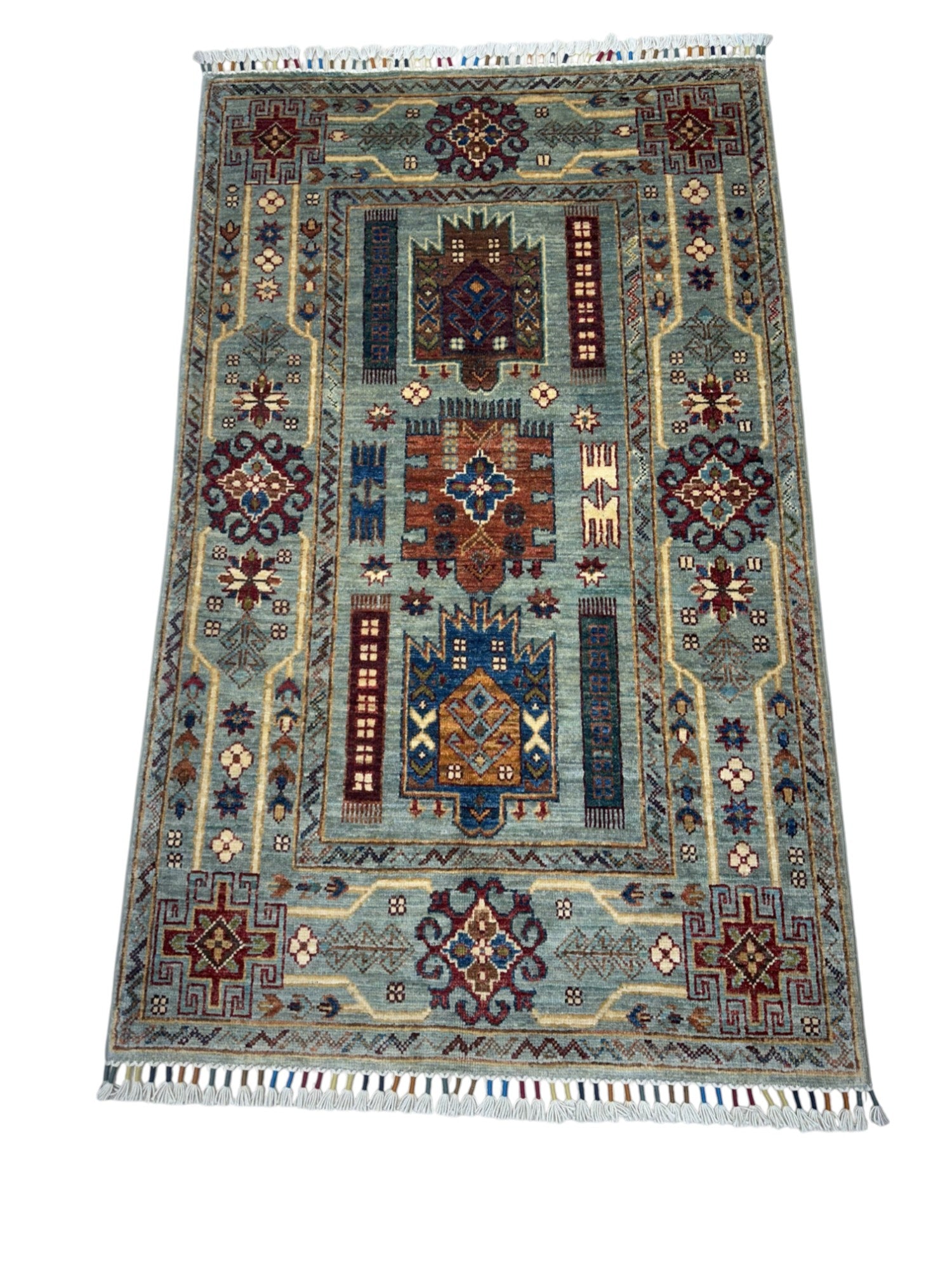 Hand-Knotted Afghani Sultani Wool Rug – 2’10″  x  4’7″