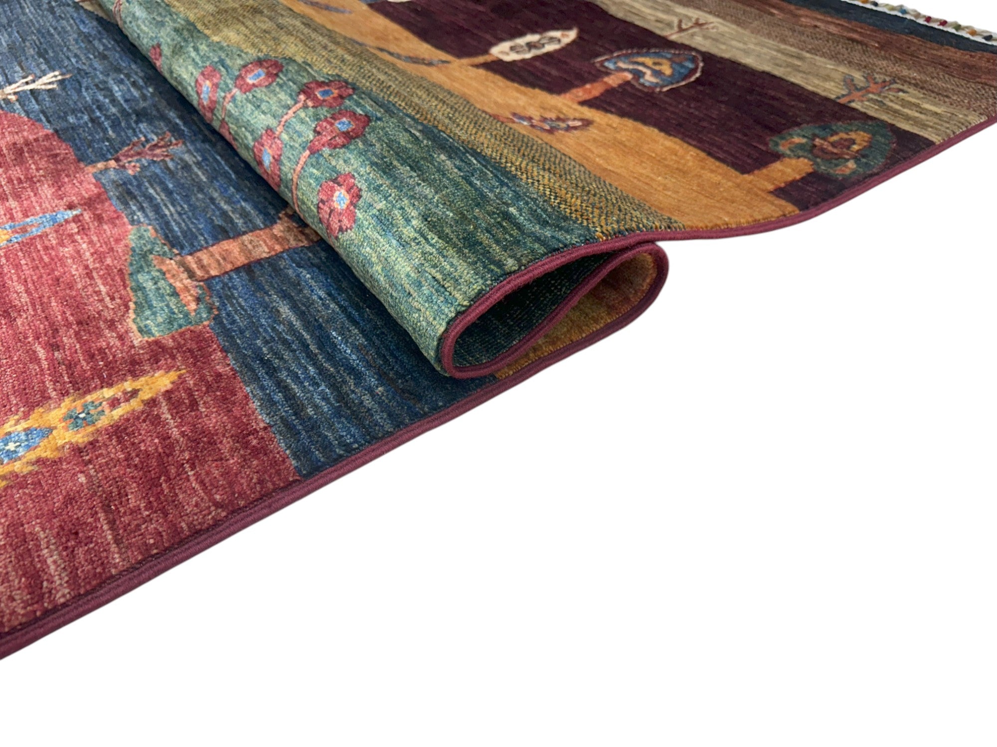 Hand-Knotted Afghani Tree of Life Wool Rug – 3’5″  x  4’11″