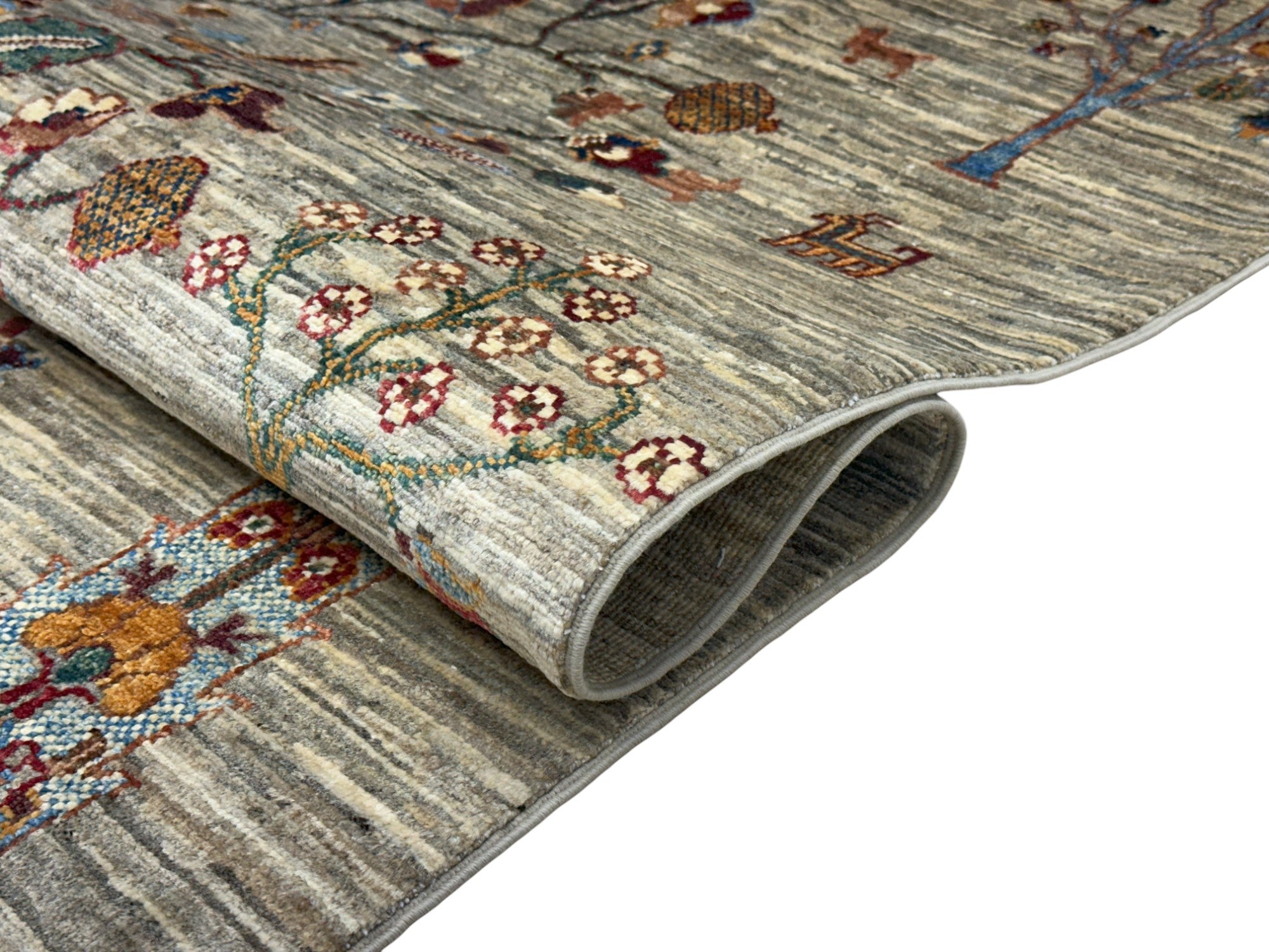Hand-Knotted Afghani Tree of Life Wool Rug – 4’11″  x  6’10″