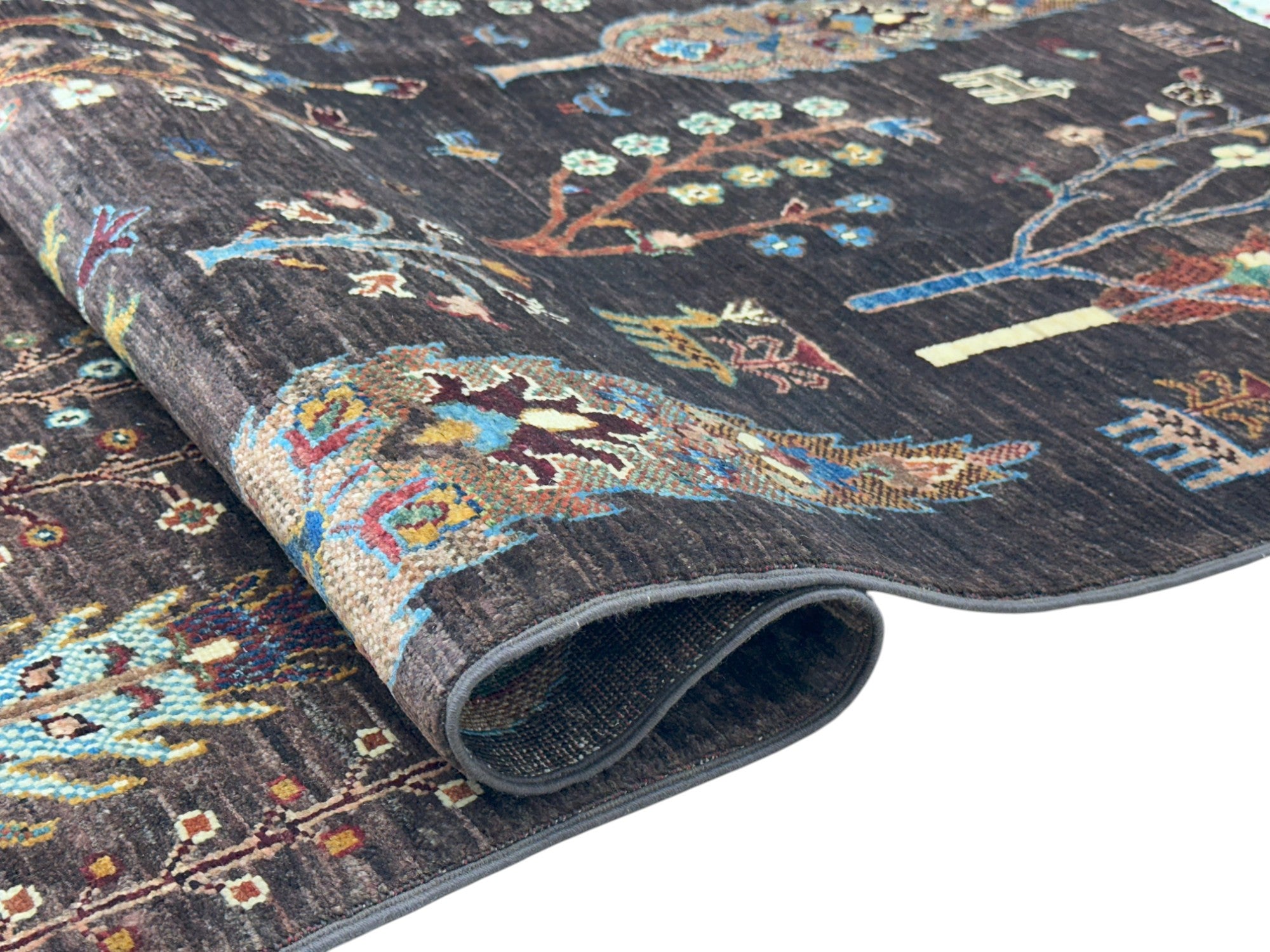Hand-Knotted Afghani Tree of Life Wool Rug – 4’9″  x  6’8″