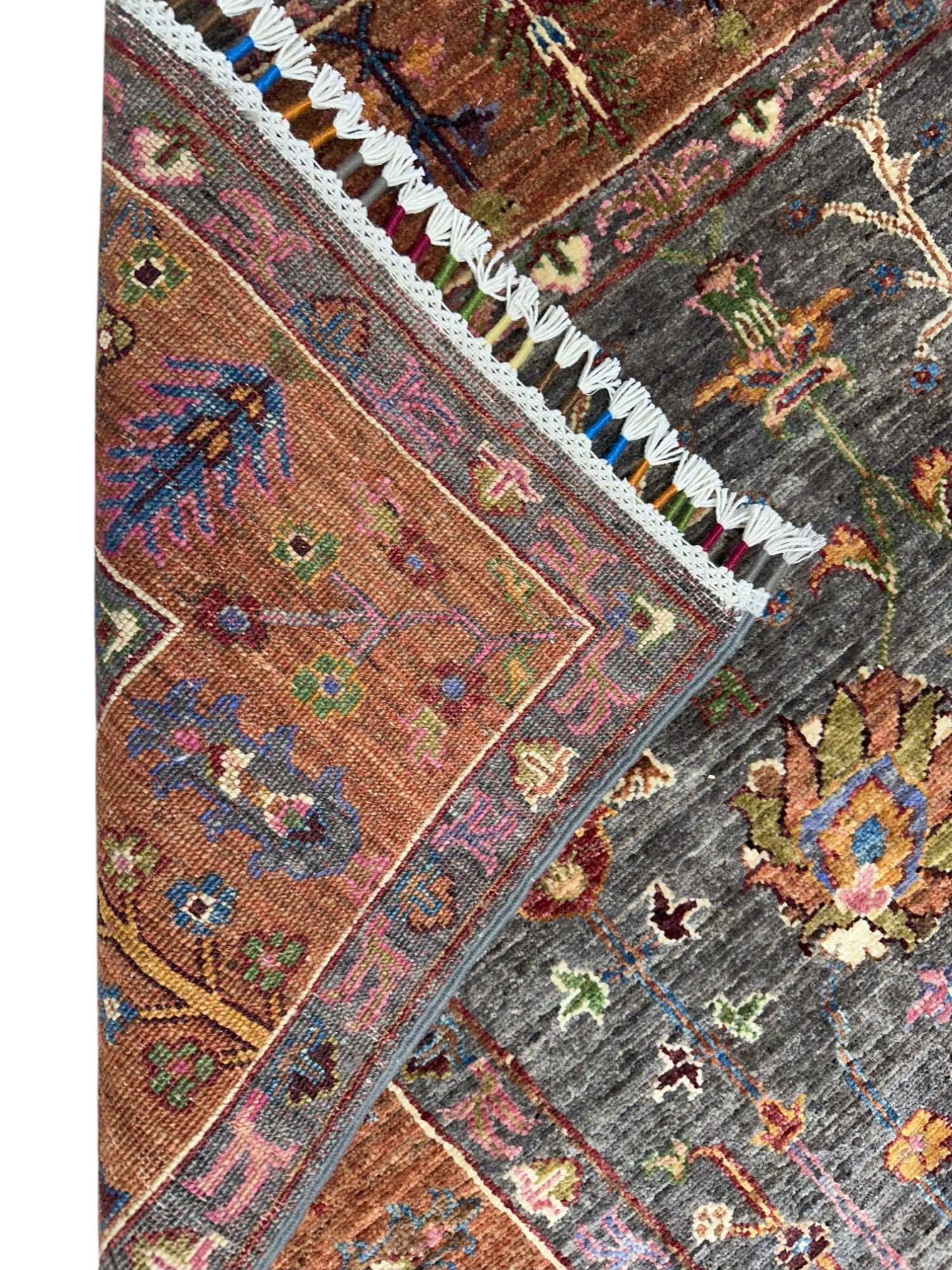 Hand-Knotted Afghani Sultani Wool Rug – 4’2″  x  5’11″