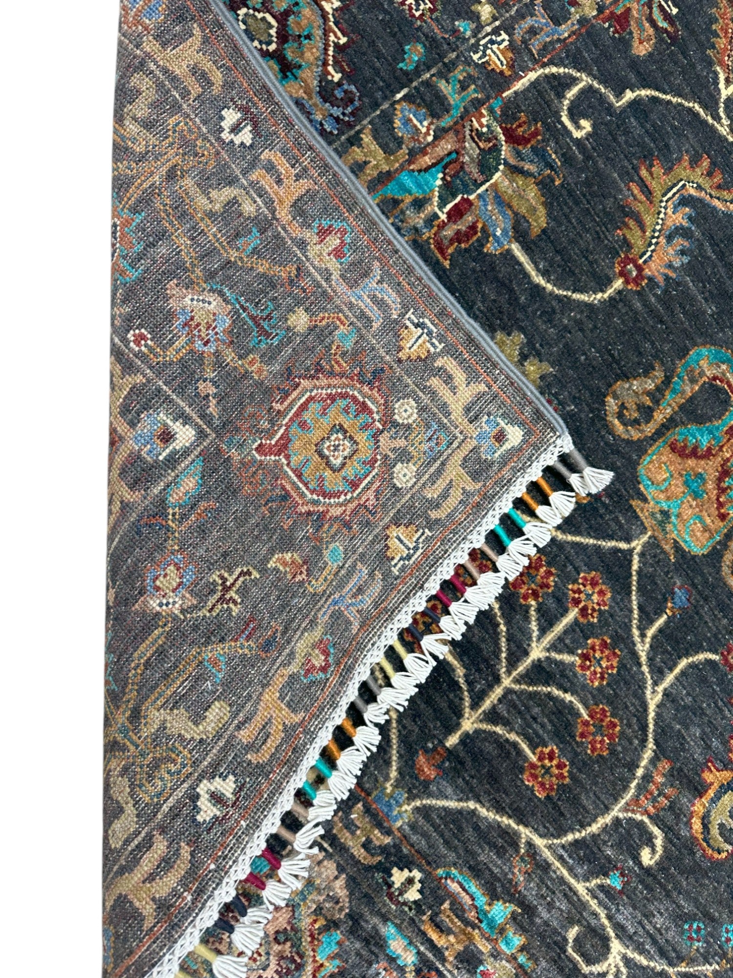 Hand-Knotted Afghani Sultani Wool Rug – 4’2″  x  6’3″