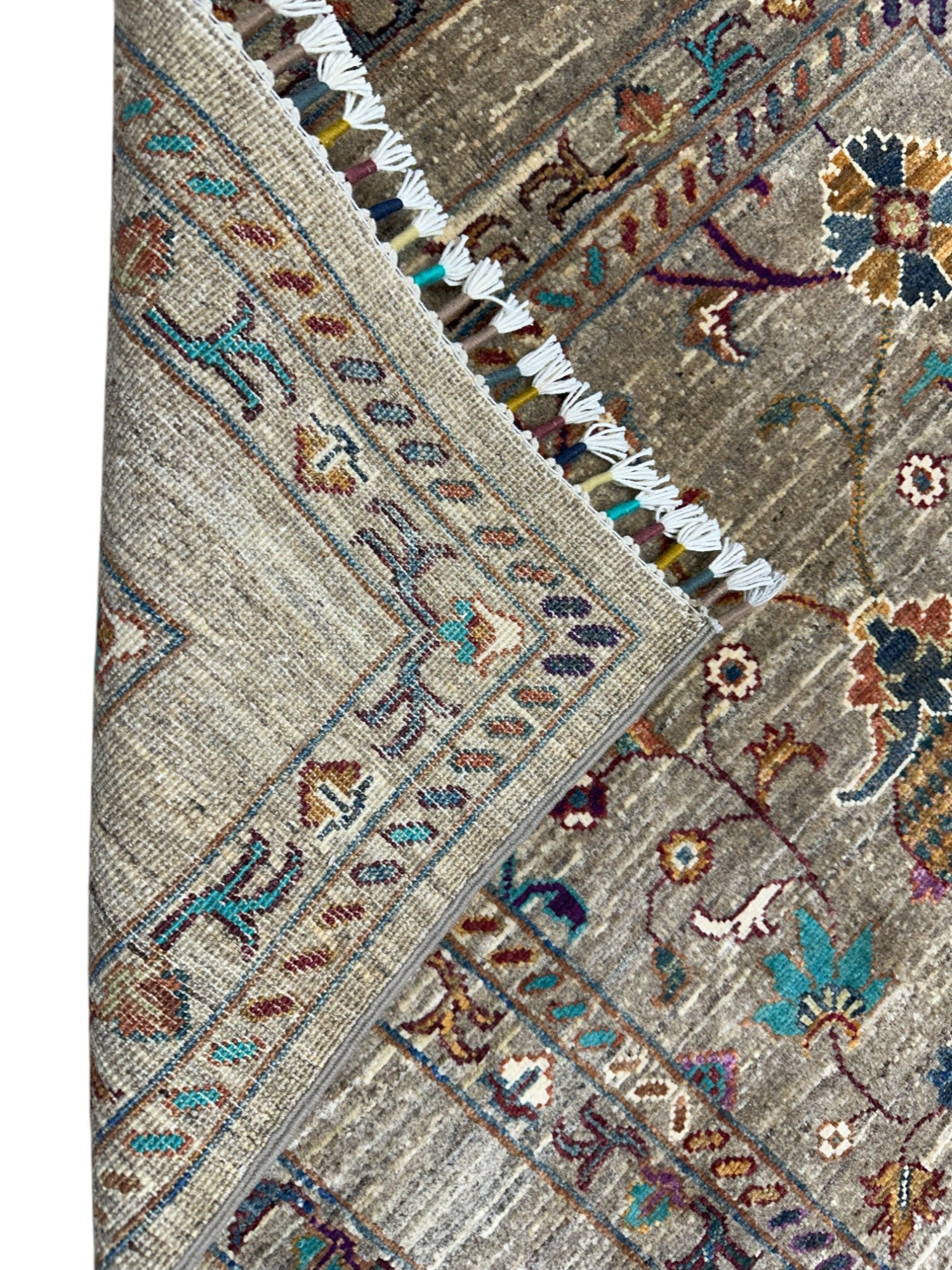 Hand-Knotted Afghani Sultani Wool Rug – 3’5″  x  4’9″