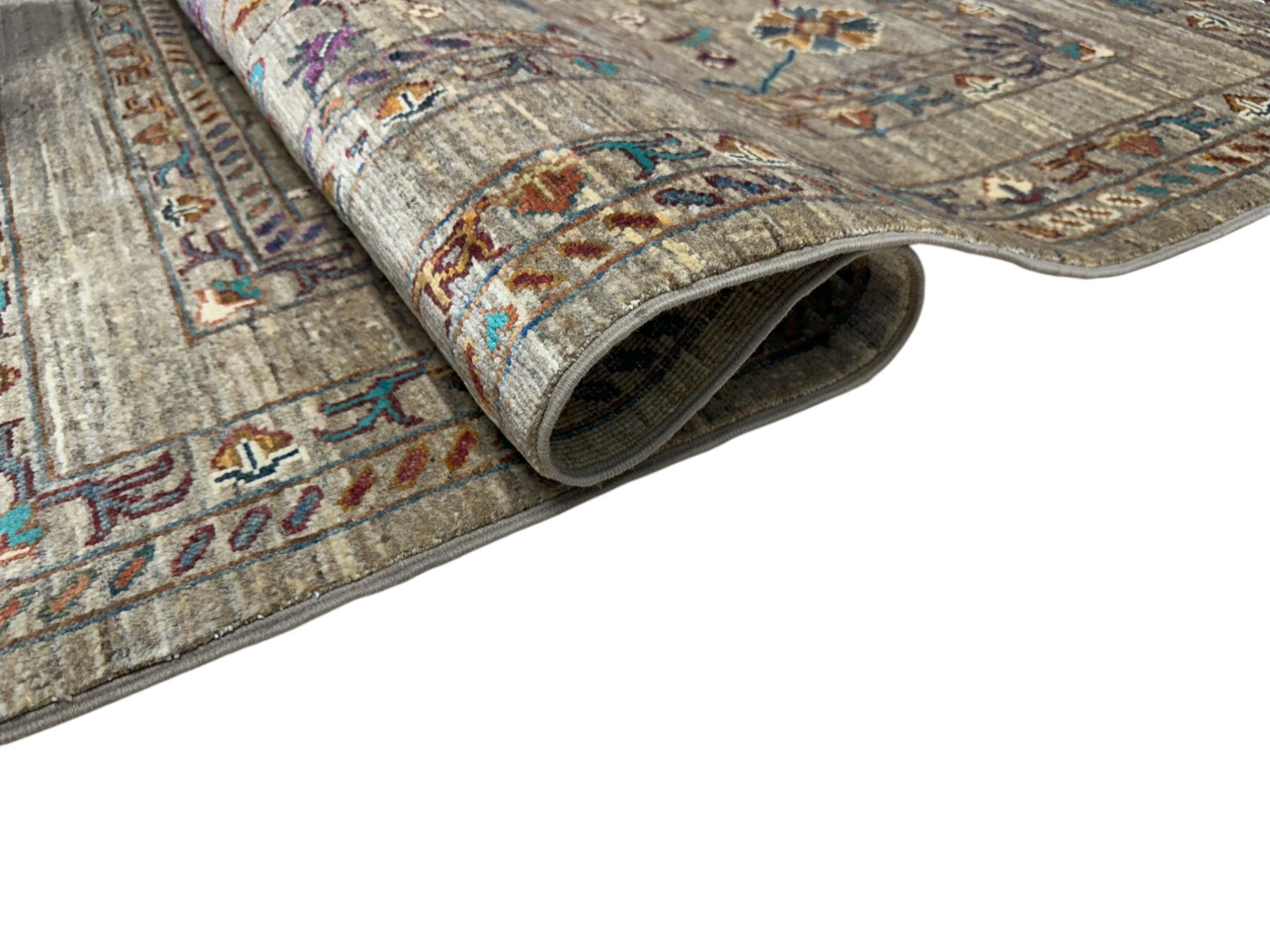 Hand-Knotted Afghani Sultani Wool Rug – 3’5″  x  4’9″