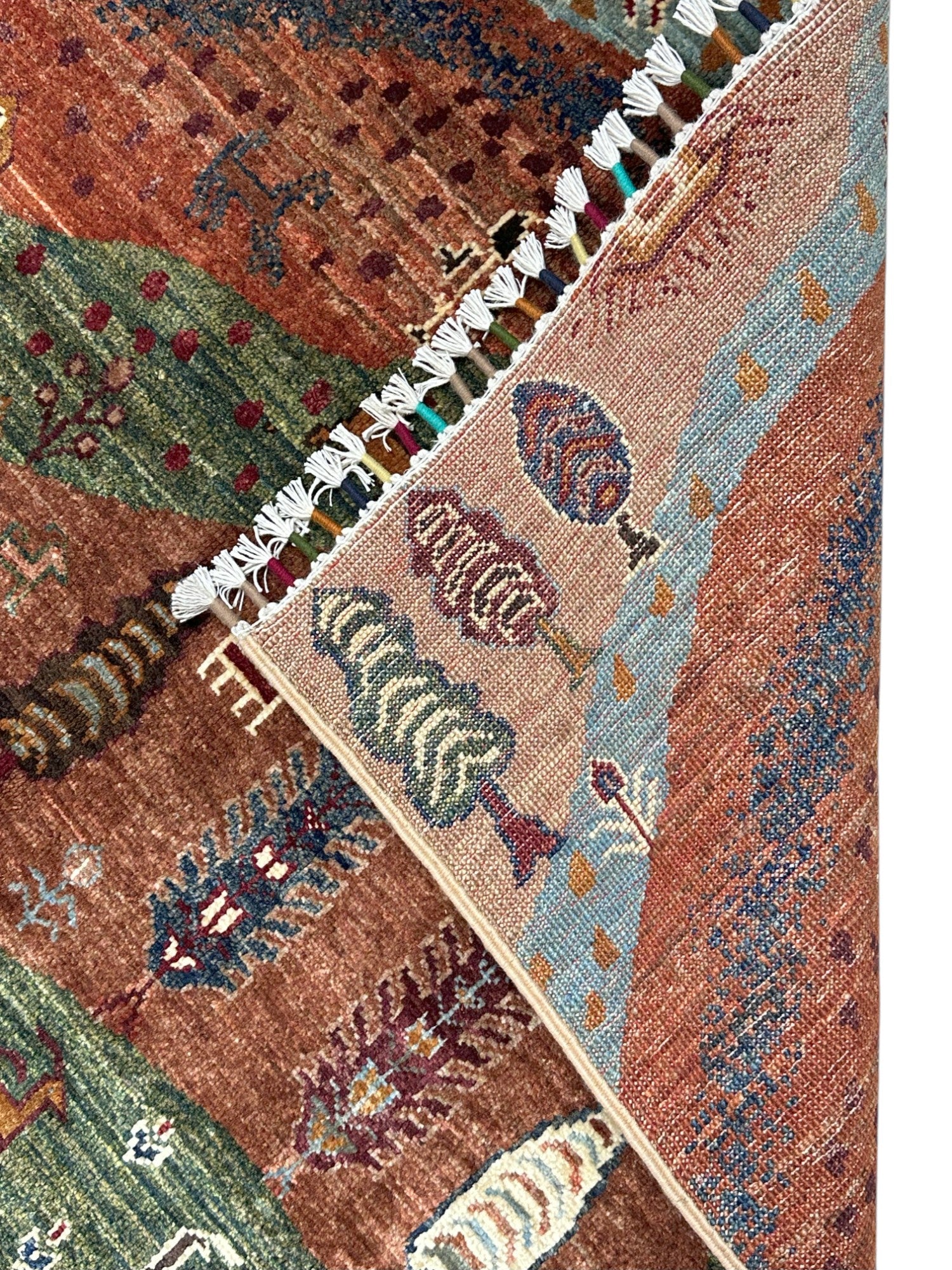 Hand-Knotted Afghani Tree of Life Wool Rug – 3’5″  x  5’1″