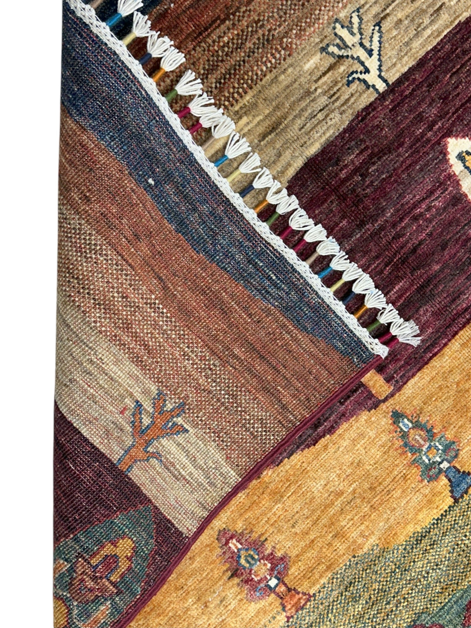 Hand-Knotted Afghani Tree of Life Wool Rug – 3’7″  x  4’11″