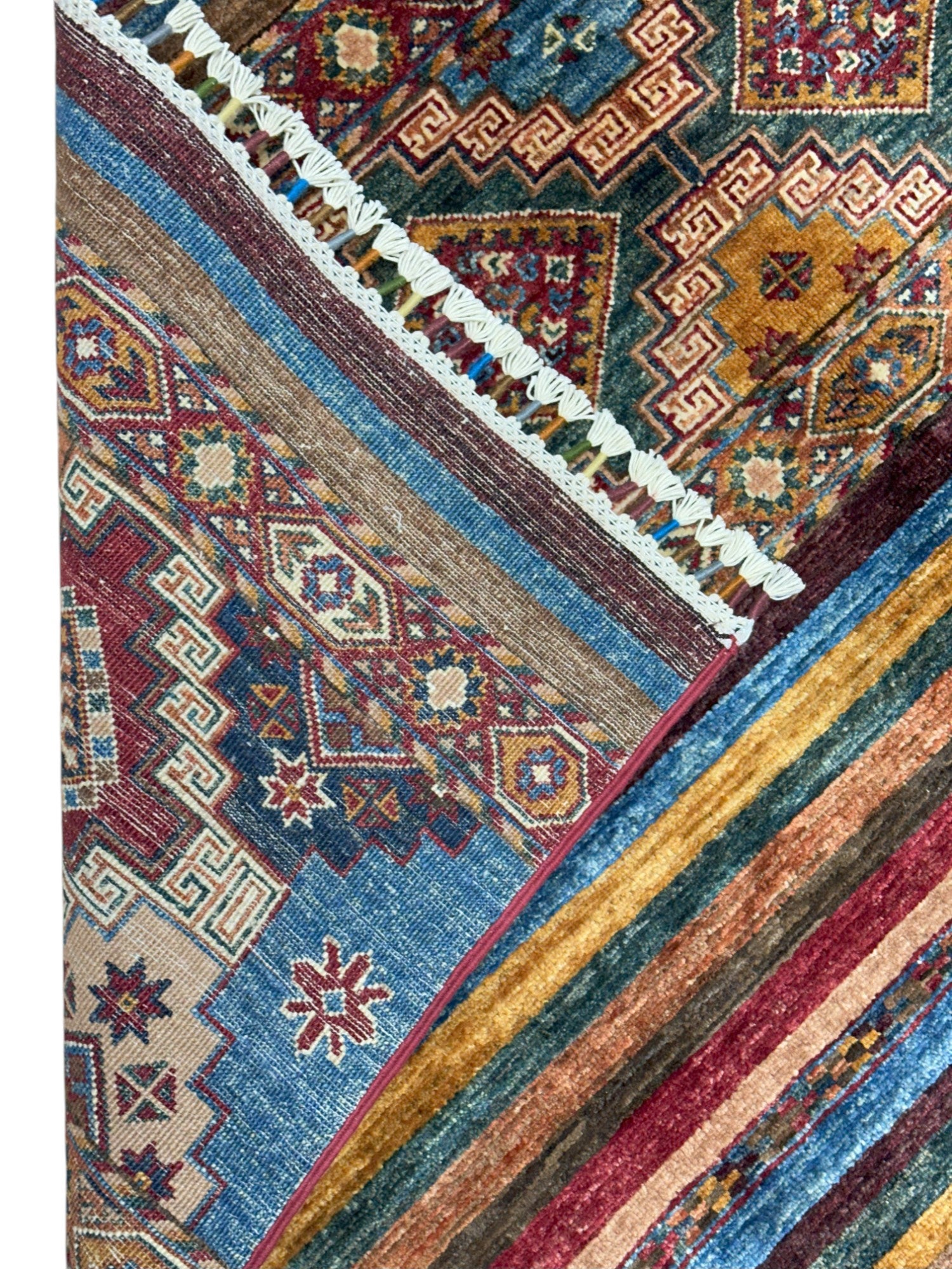 Hand-Knotted Afghani Khorjeen Wool Rug – 4’10″  x  6’4″