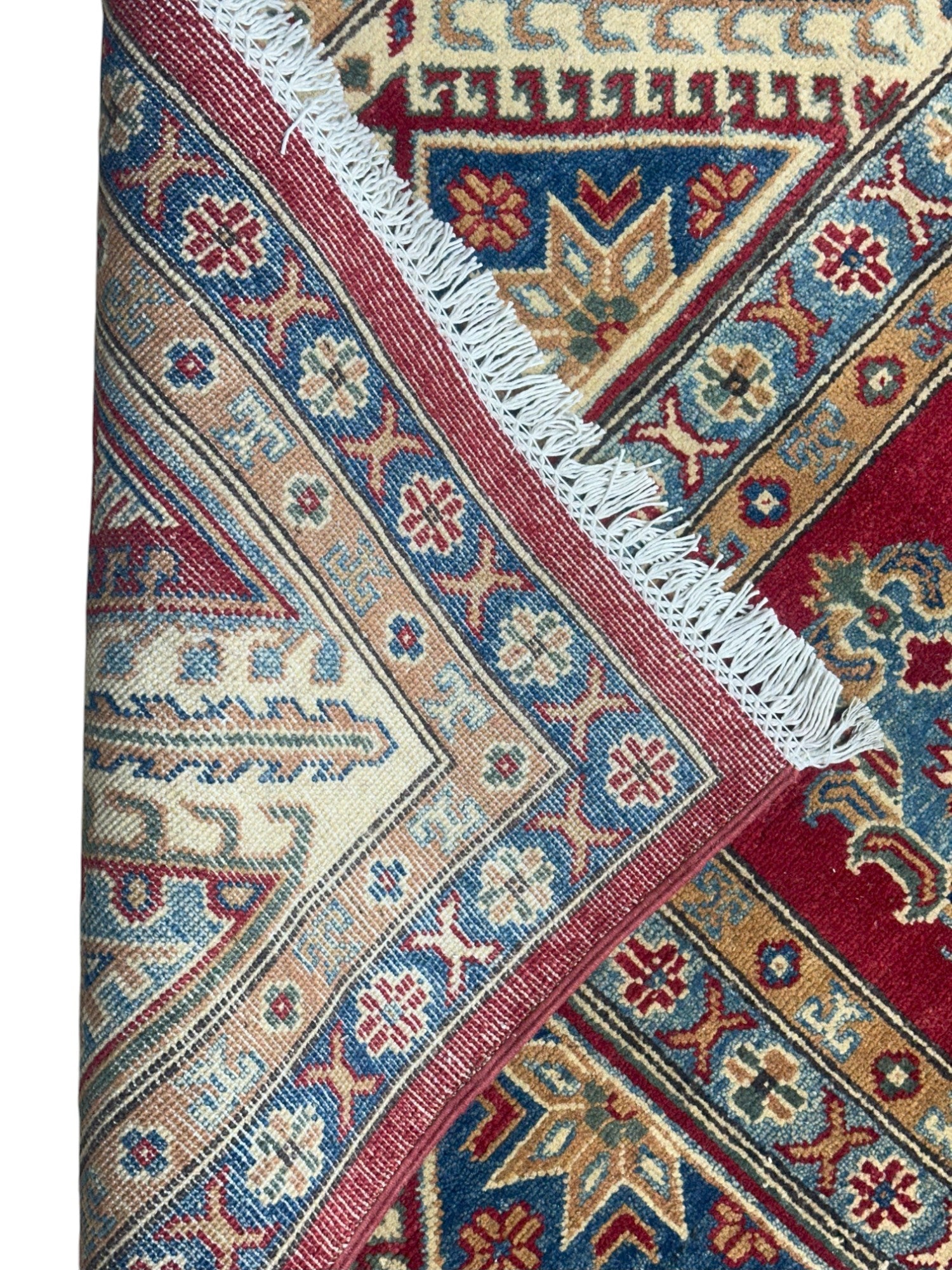 Hand-Knotted Afghani Kazak Wool Rug – 11’10″  x  8’11″