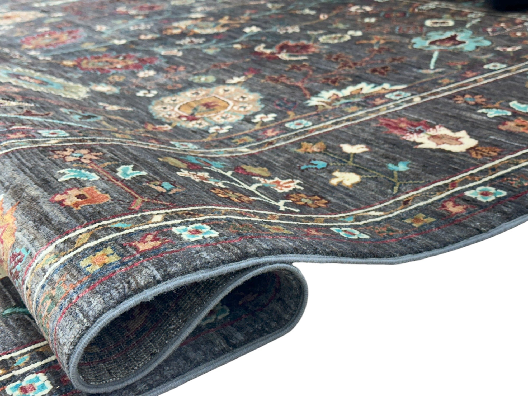 Hand-Knotted Afghani Chobi Sultani Wool Rug – 7’1″  x  9’9″