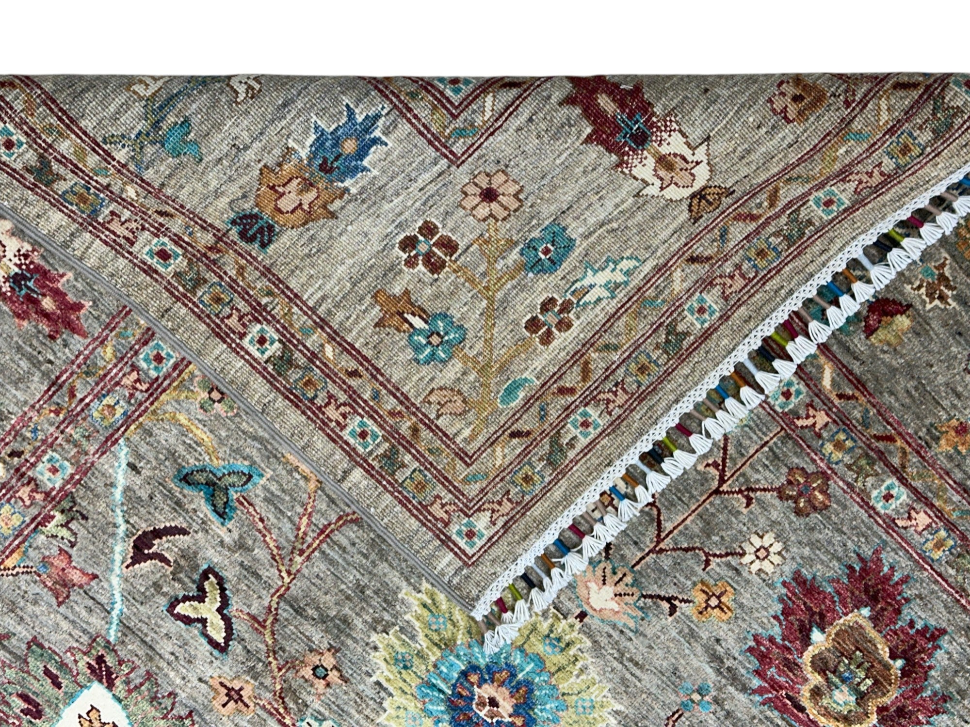 Hand-Knotted Afghani Chobi Sultani Wool Rug | Floral Design | 6′ x 7′6″