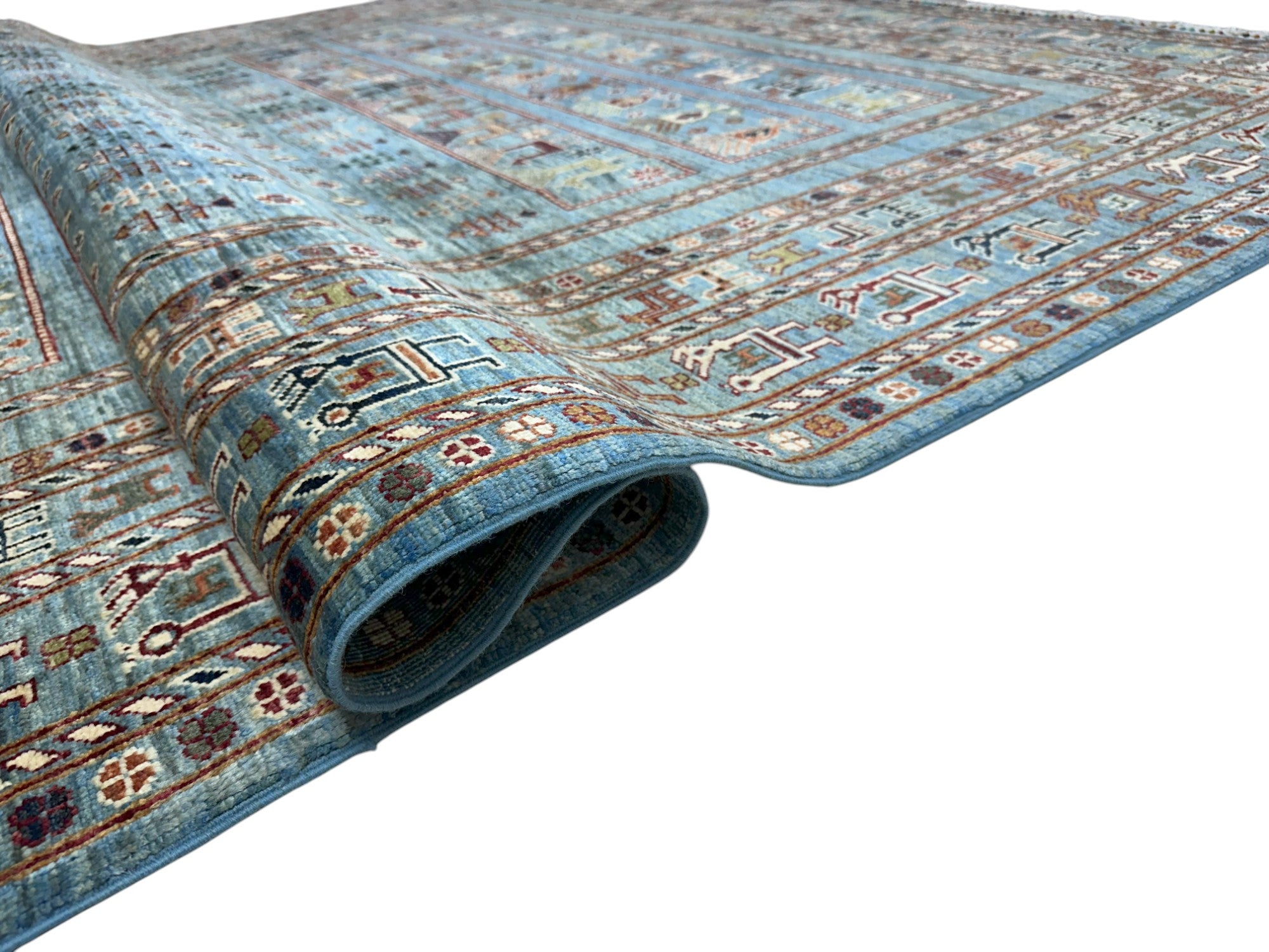 Hand-Knotted Afghani Chobi Super Kazak Wool Rug – 8’2″  x  10’2″