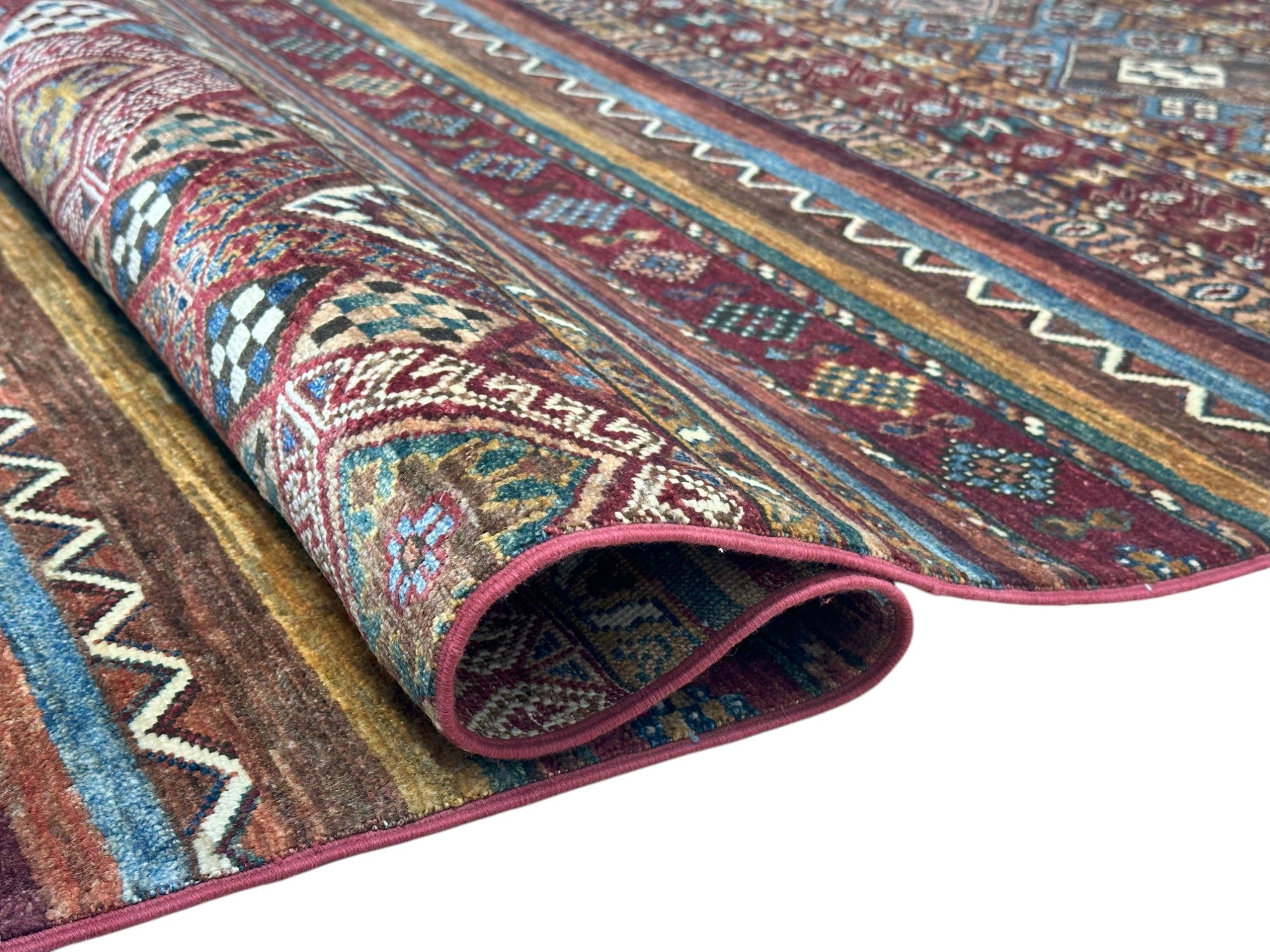 Hand-Knotted Afghani Chobi Khorjeen Wool Rug – 8’0″  x  9’10″