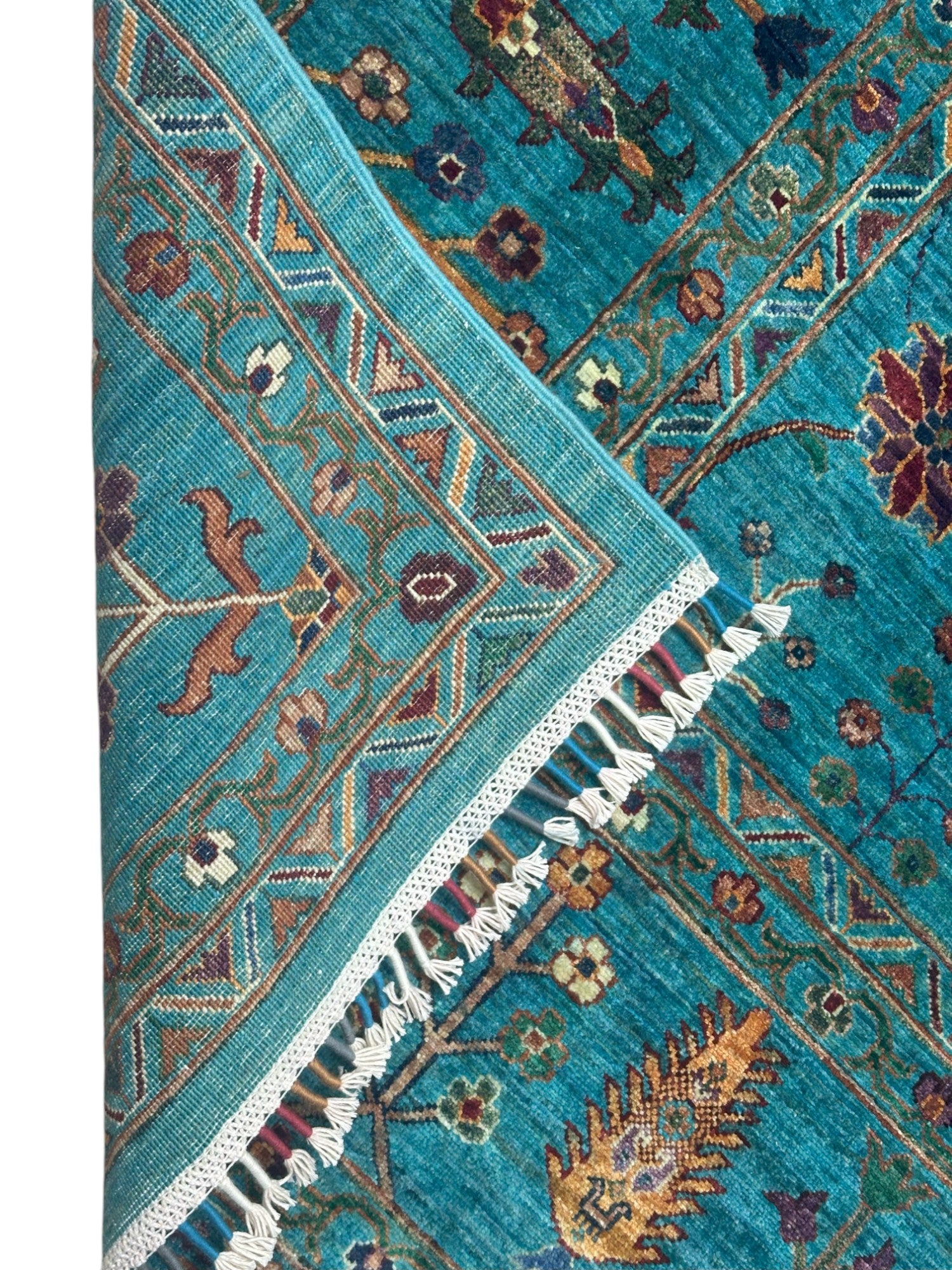 Hand-Knotted Afghani Chobi Sultani Wool Rug – 8’11″  x  12’2″