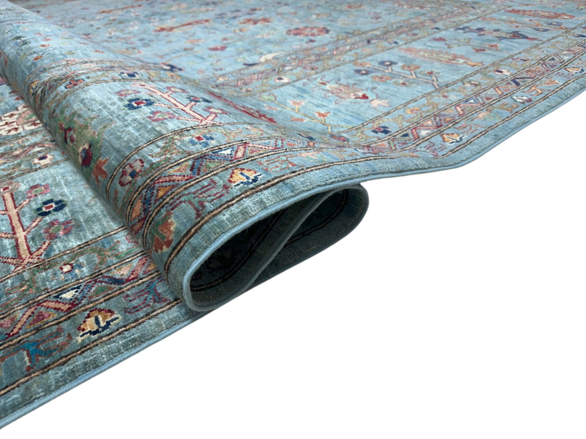 Hand-Knotted Afghani Chobi Sultani Wool Rug – 9’11″  x  13’1″