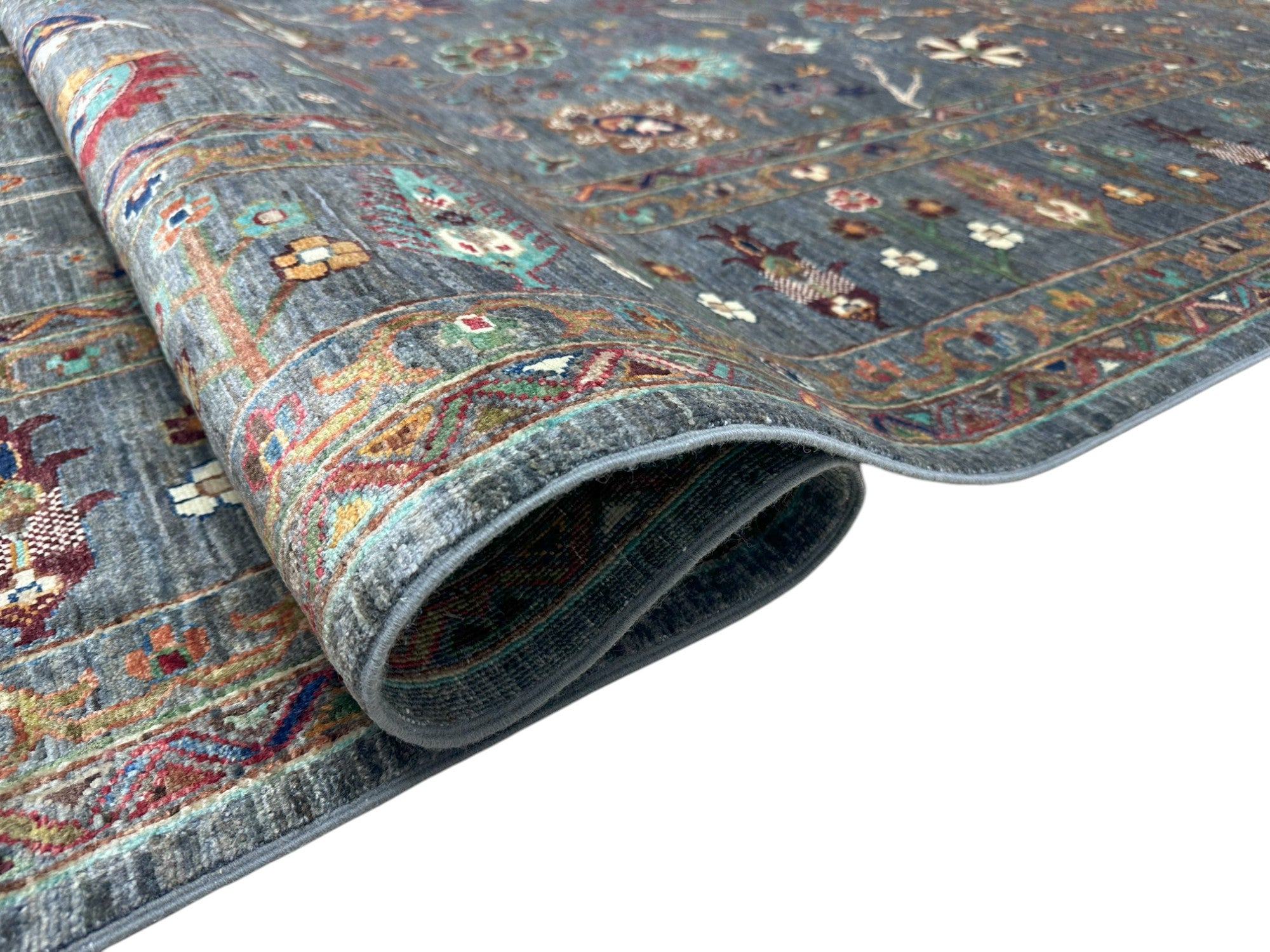 Hand-Knotted Afghani Chobi Sultani Wool Rug – 8’10″  x  12’4″