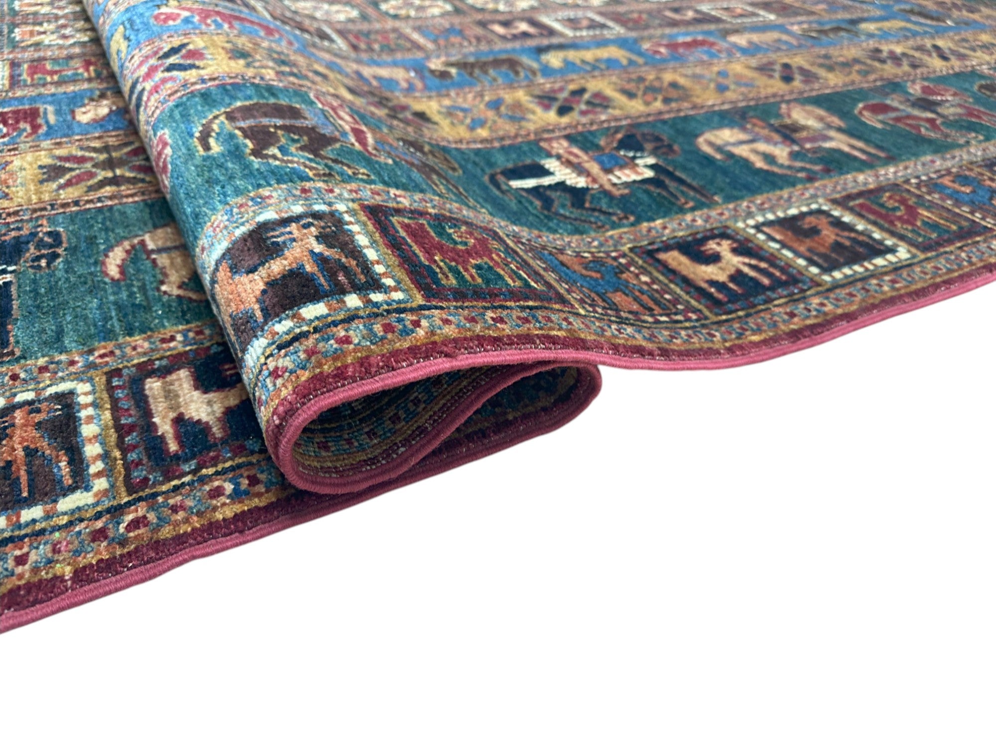 Hand-Knotted Afghani Chobi Gabbeh Wool Rug – 8’9″  x  12’4″