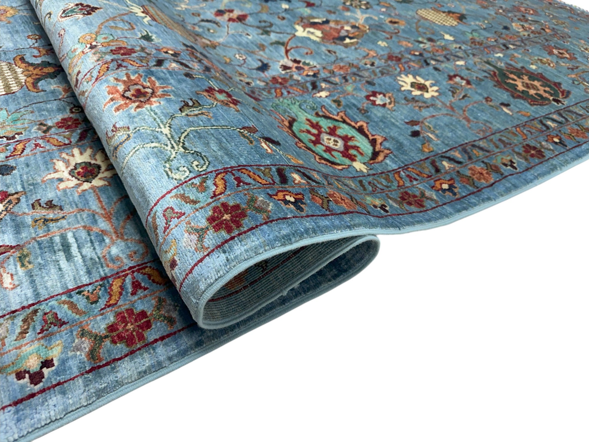 Hand-Knotted Afghani Chobi Sultani Wool Rug – 8’10″  x  11’11″