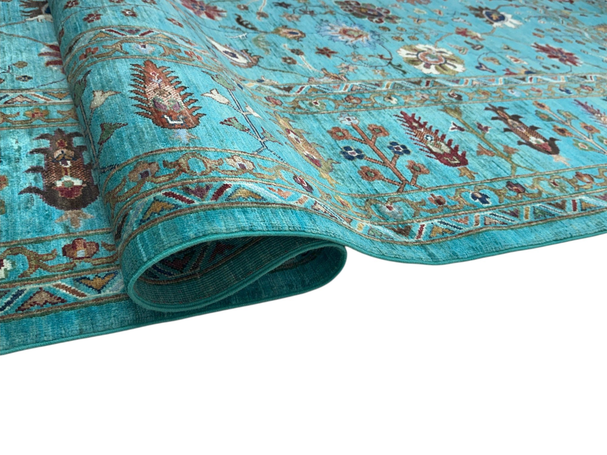 Hand-Knotted Afghani Chobi Sultani Wool Rug – 8’10″  x  12’0″