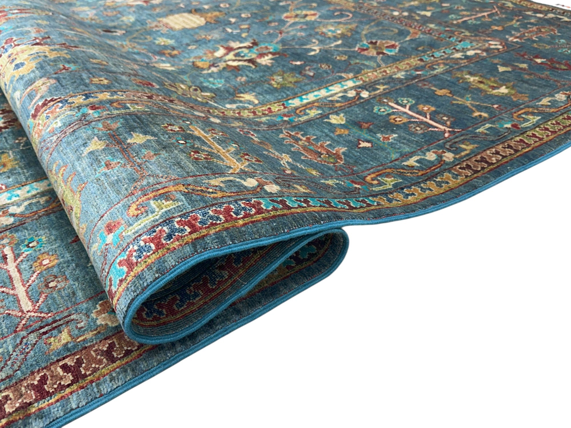 Hand-Knotted Afghani Chobi Sultani Wool Rug – 6’9″  x  9’9″