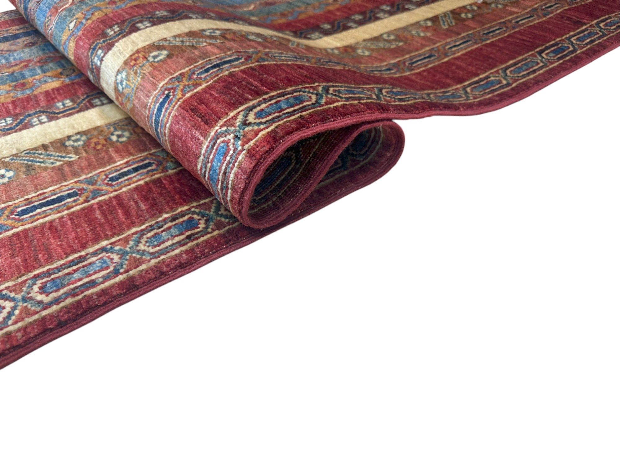 Hand-Knotted Afghani Chobi Khorjeen Wool Rug – 2’8″  x  9’6″
