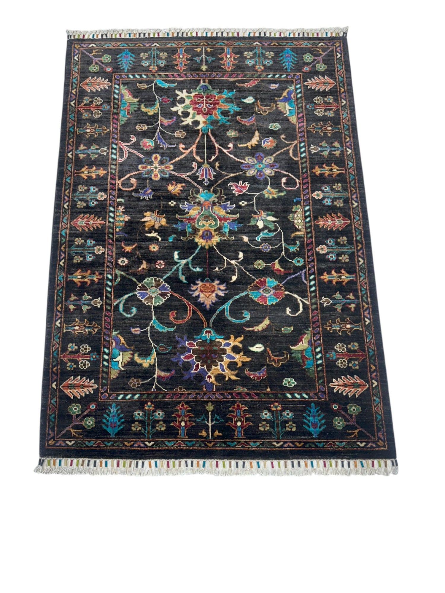 Hand-Knotted Afghani Chobi Sultani Wool Rug – 2’11″  x  4’2″
