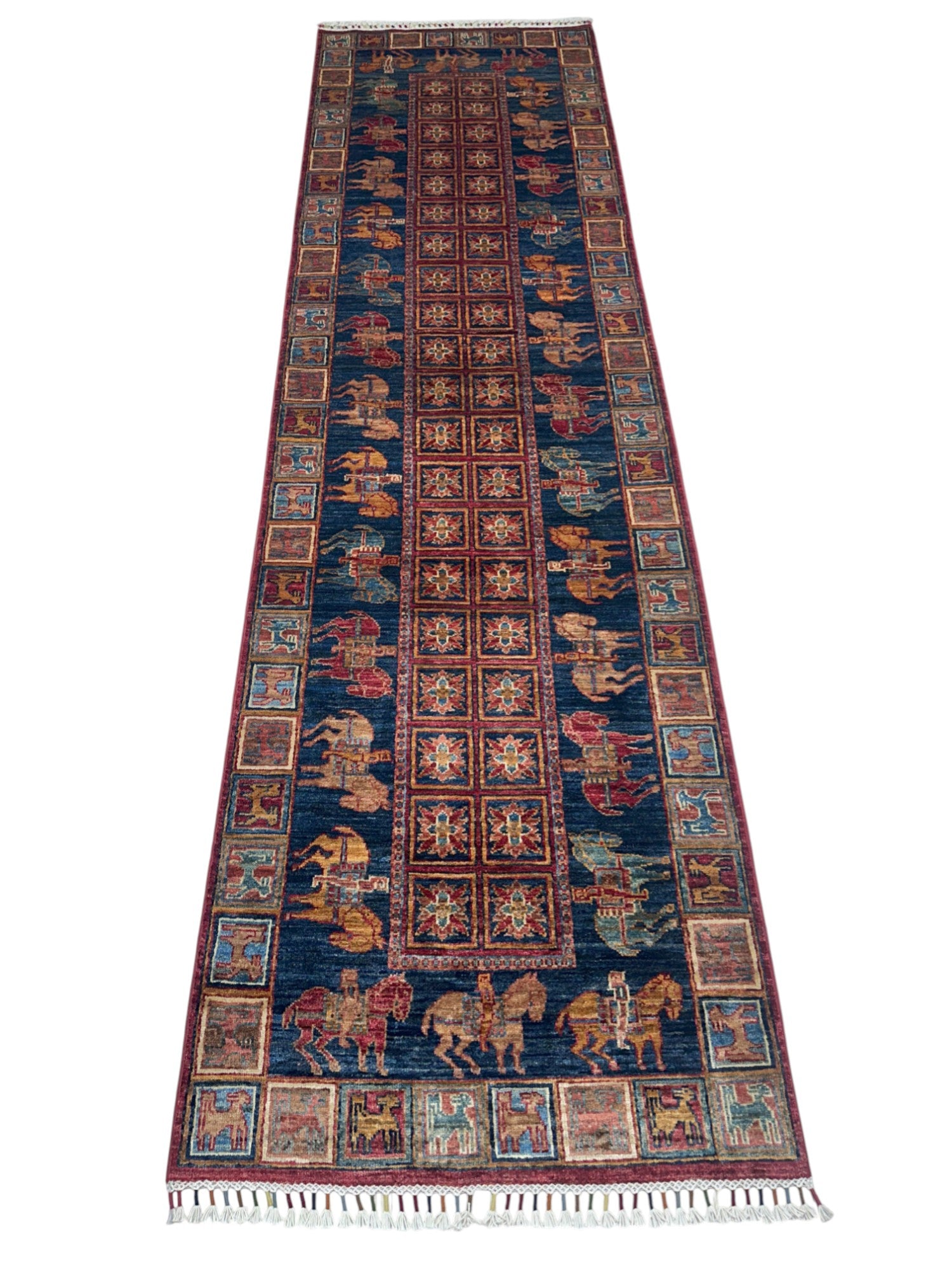 Hand-Knotted Afghani Chobi Sultani Wool Rug – 2’9″  x  9’9″
