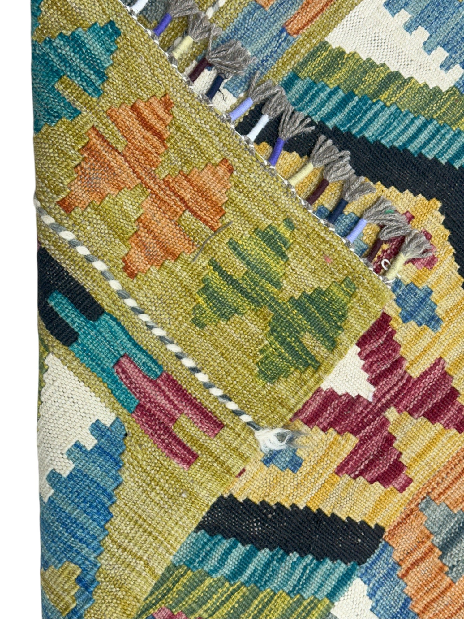 Hand-Woven Afghani Kilim Wool Rug 2'2" x 6'7"