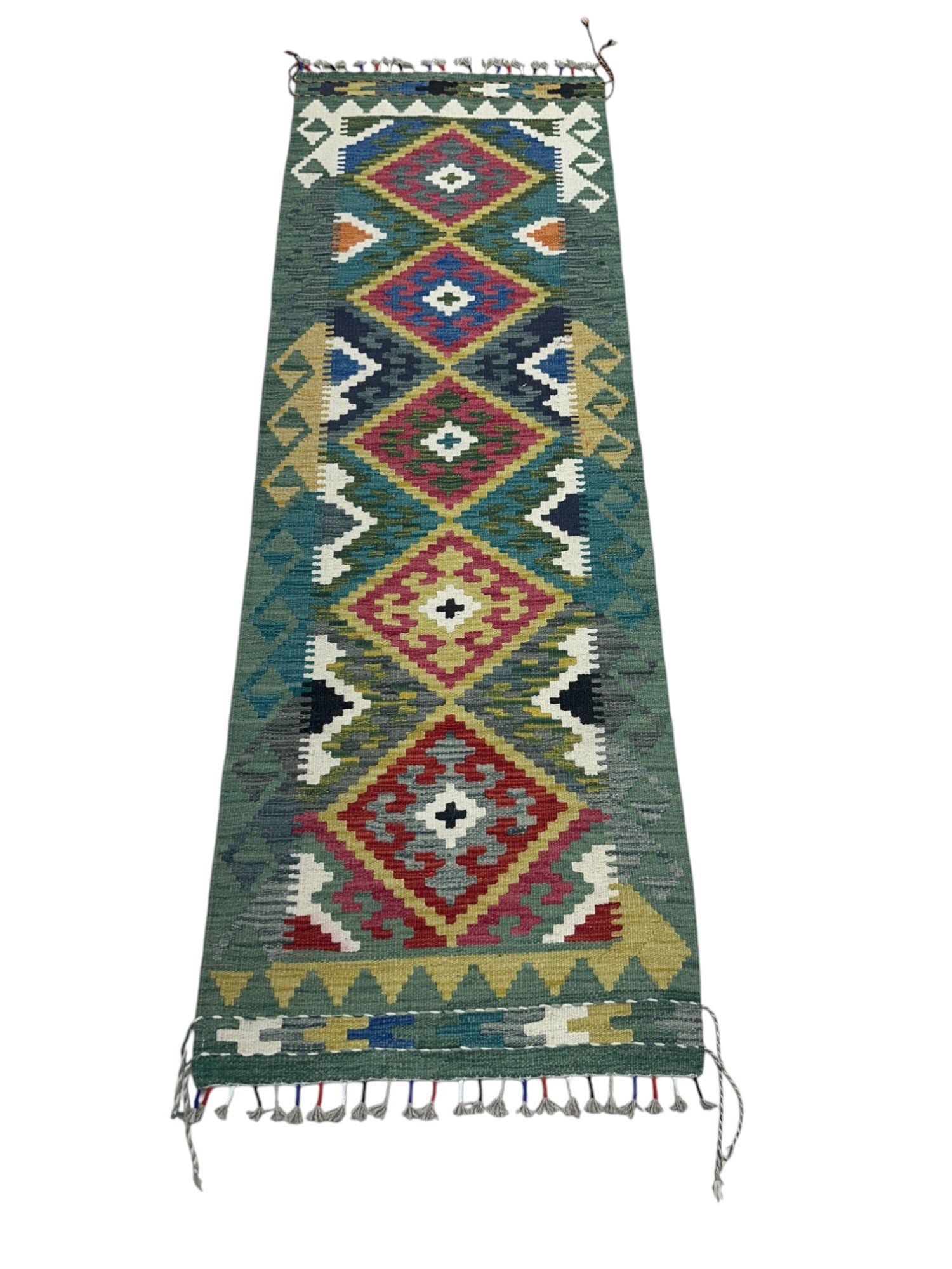 Hand-Woven Afghani Kilim Wool Rug 2'2" x 6'6"