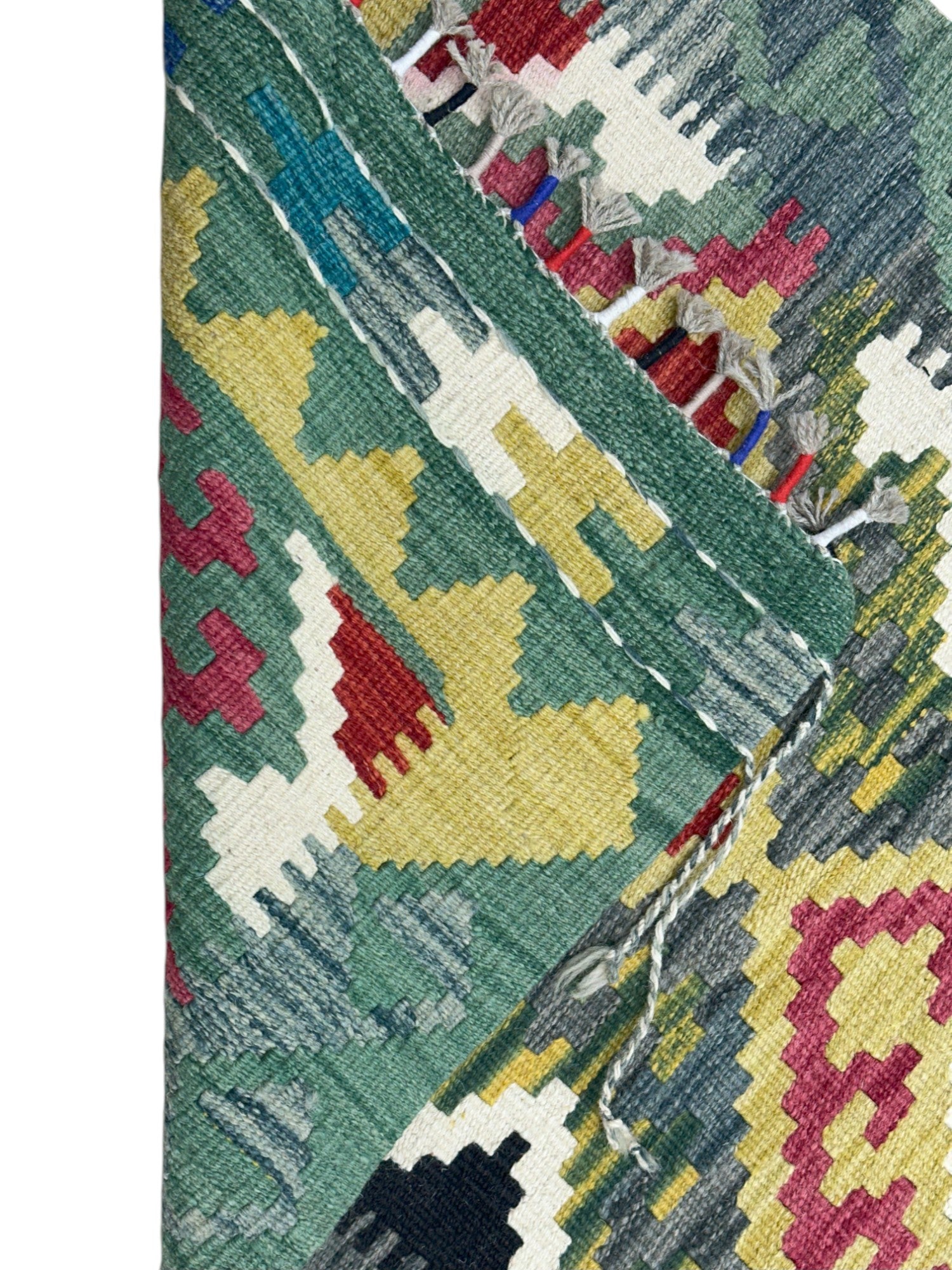 Hand-Woven Afghani Kilim Wool Rug 2'2" x 6'6"