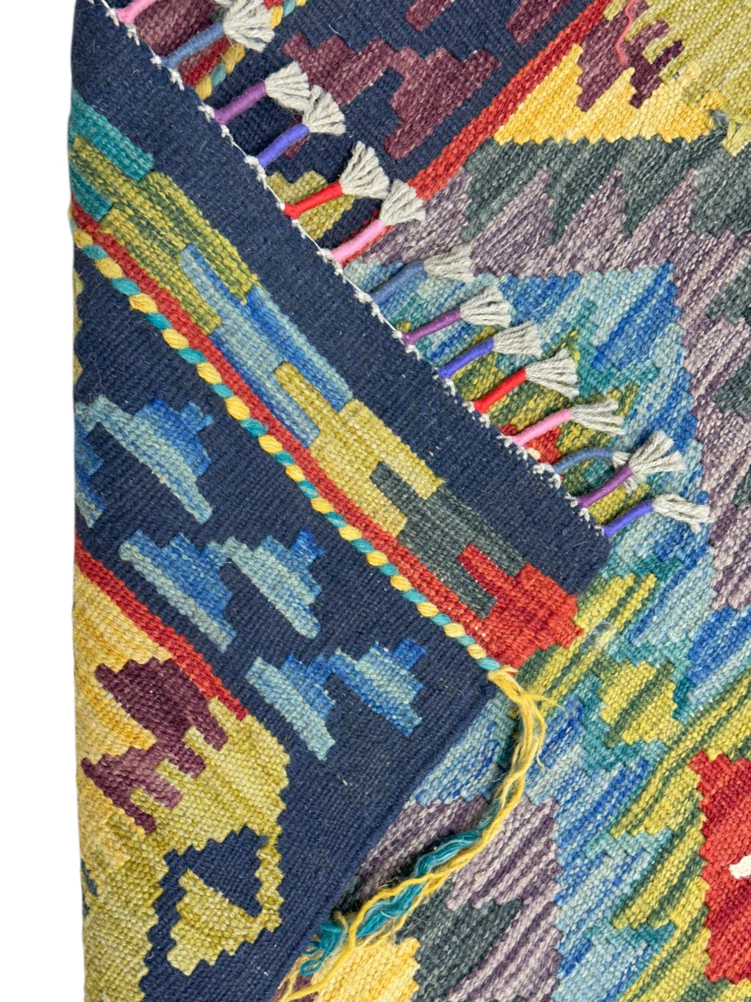 Hand-Woven Afghani Kilim Wool Rug 2' x 6'4"