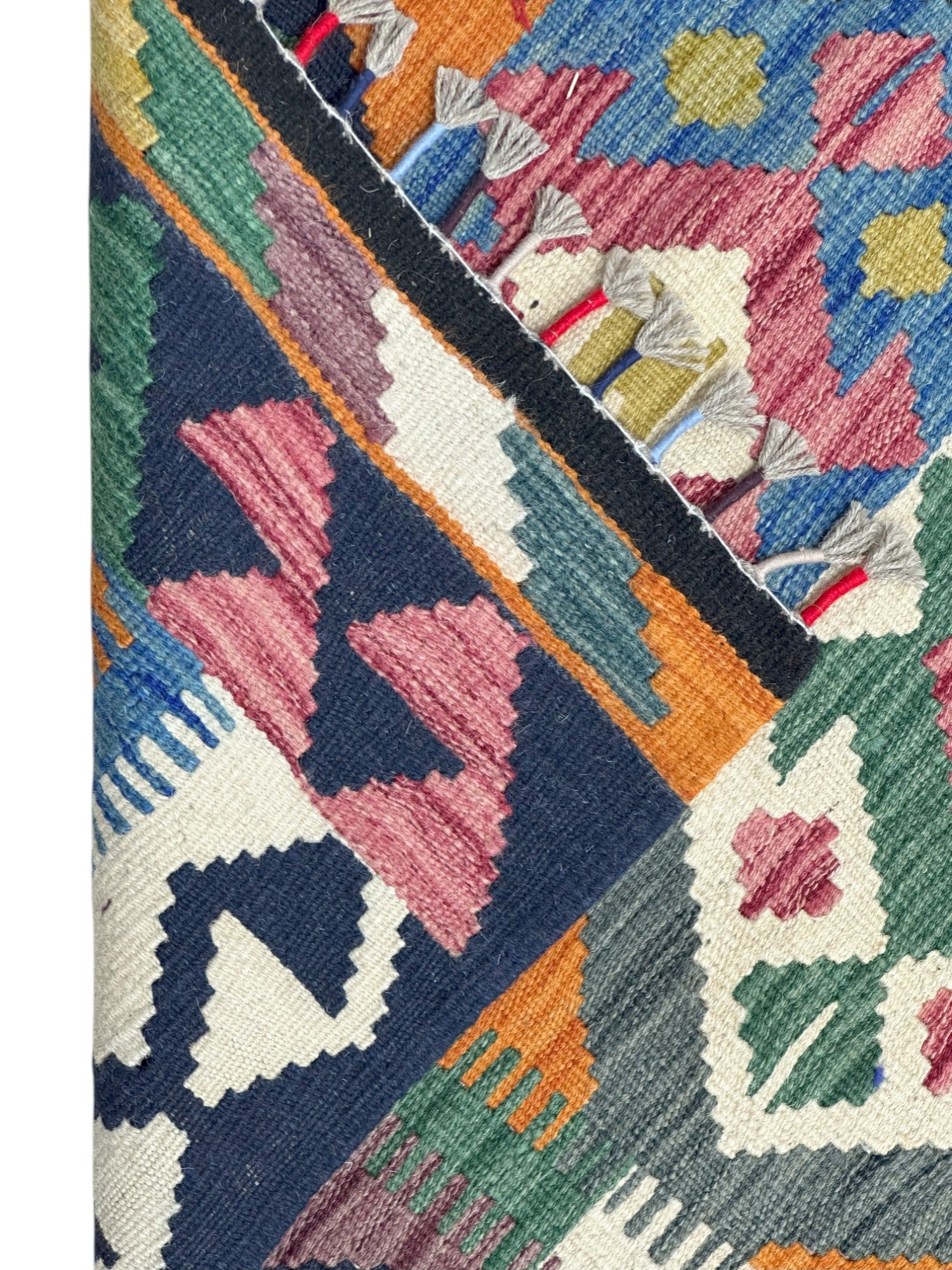 Hand-Woven Afghani Kilim Wool Rug 2'8" x 4'2"