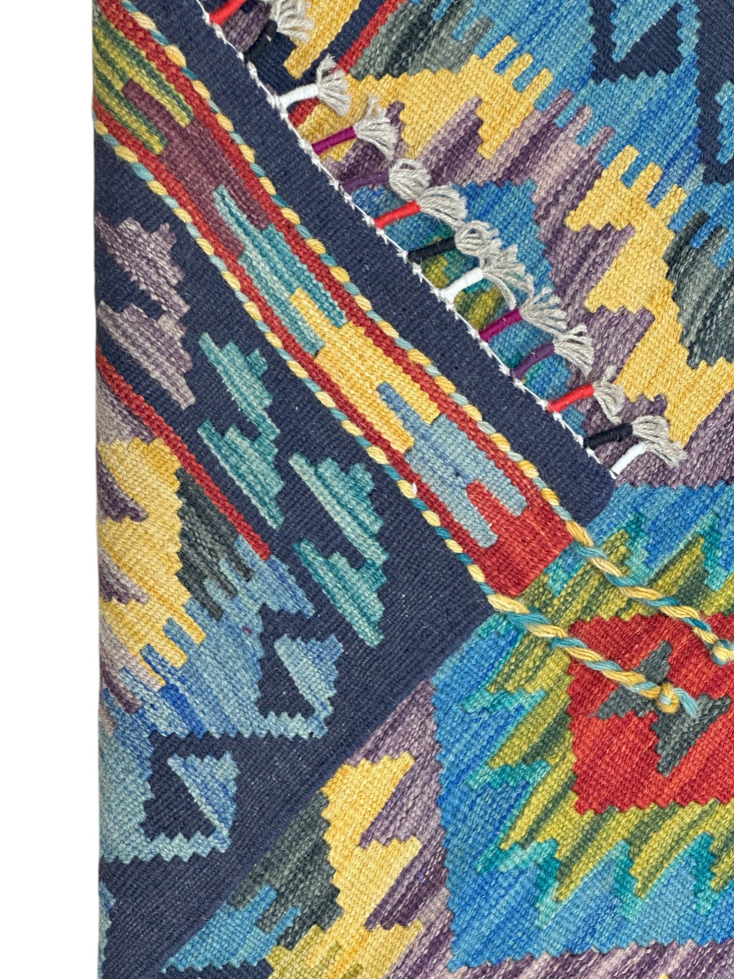 Hand-Woven Afghani Kilim Wool Rug 2' x 6'6"