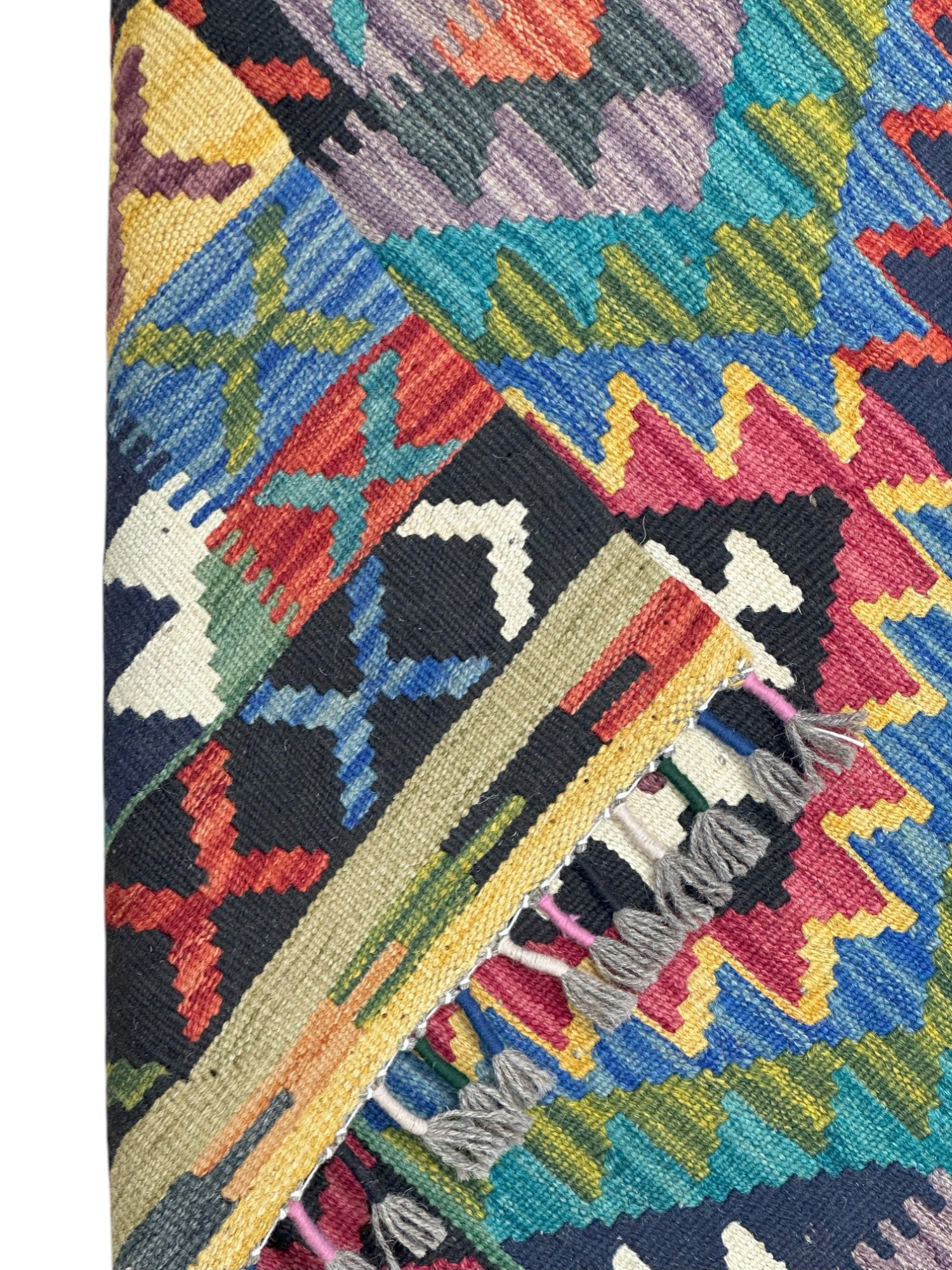 Hand-Woven Afghani Kilim Wool Rug 2'2" x 6'6"